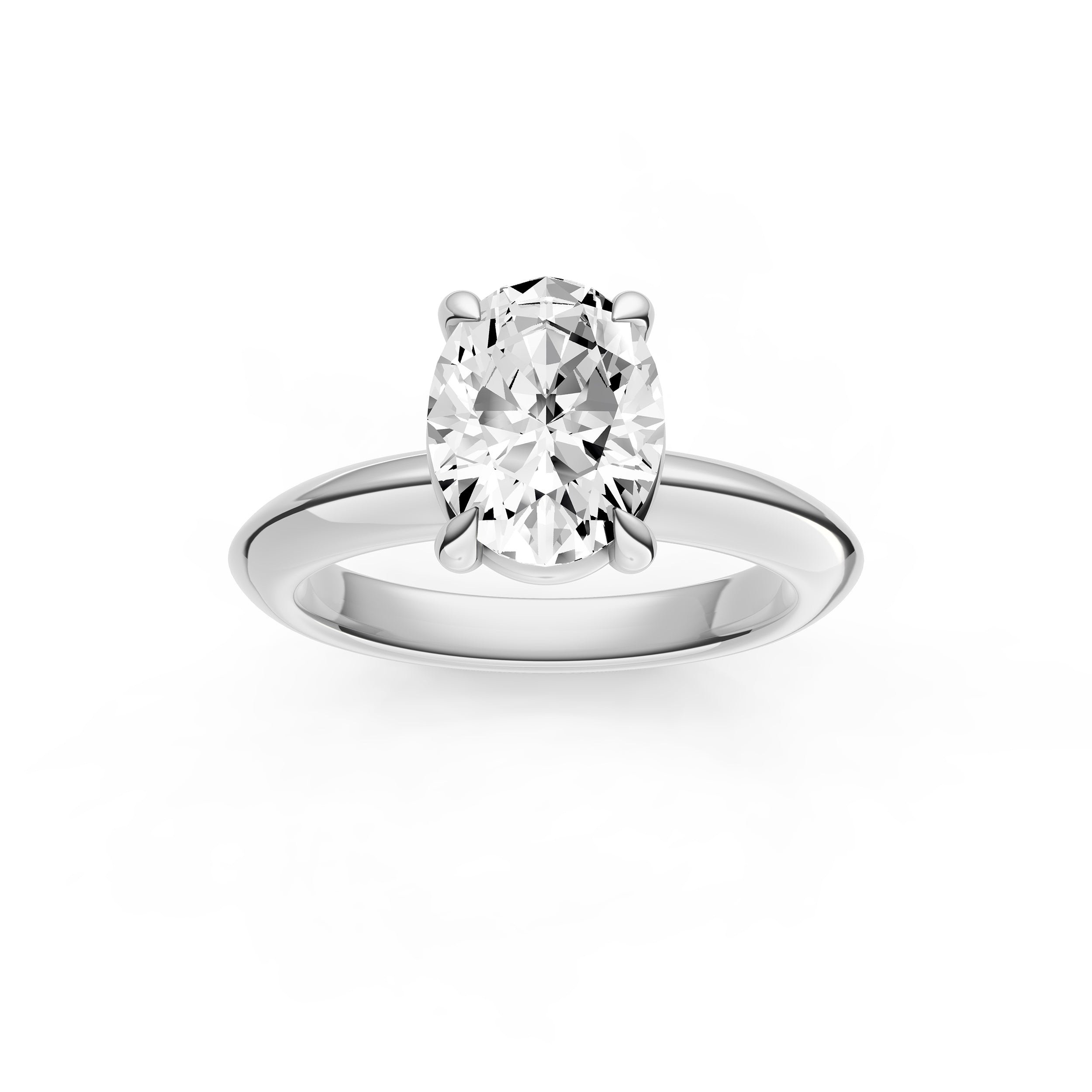 Classic Plain Knife Edge Engagement Ring (Oval) Birmingham Jewelry Engagement Ring Birmingham Jewelry 