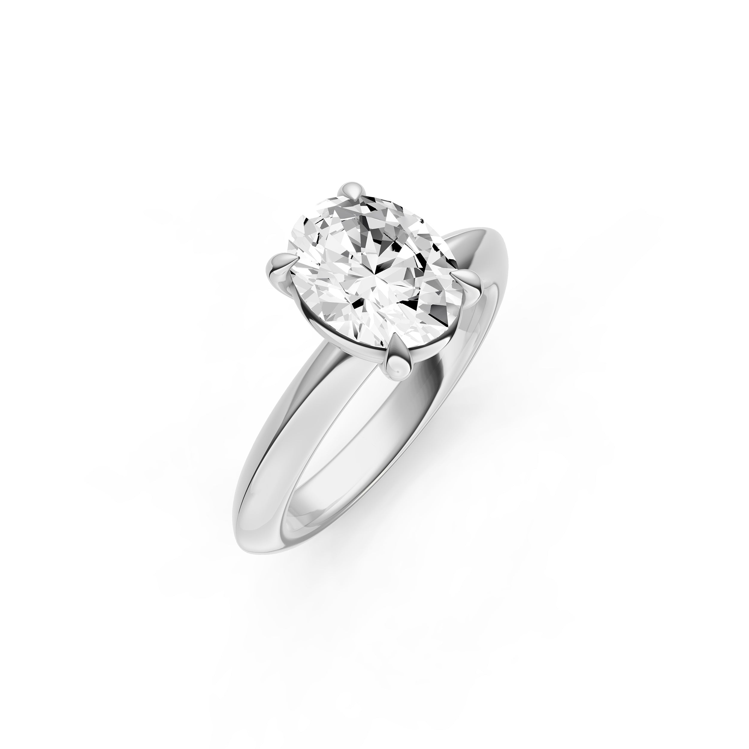Classic Plain Knife Edge Engagement Ring (Oval) Birmingham Jewelry Engagement Ring Birmingham Jewelry 