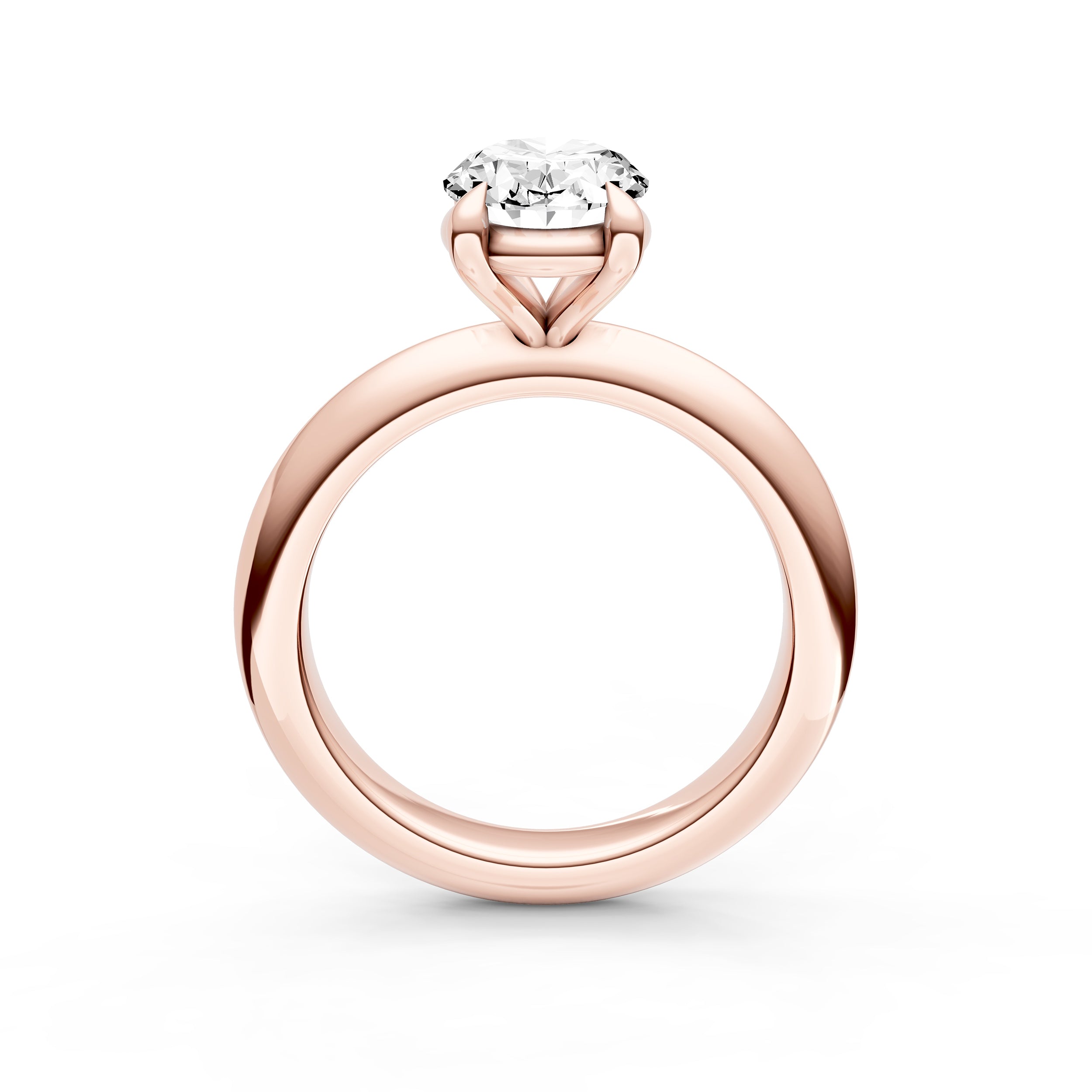 Classic Plain Knife Edge Engagement Ring (Oval) Birmingham Jewelry Engagement Ring Birmingham Jewelry 