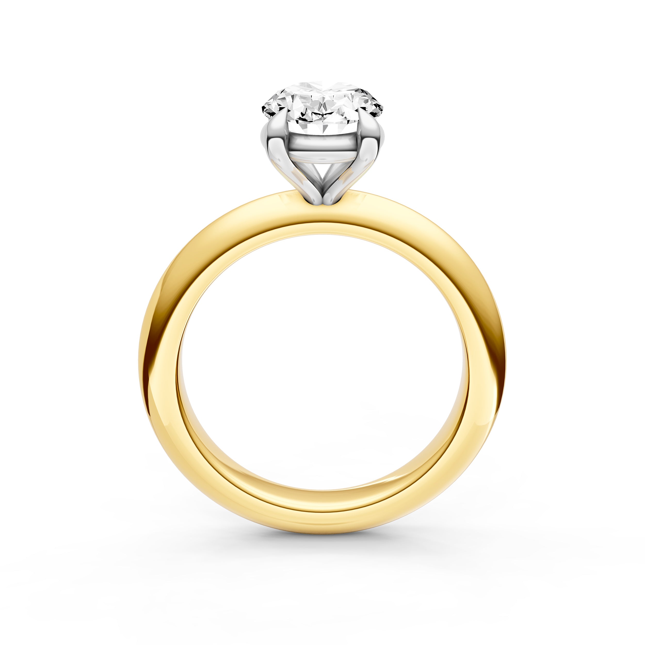 Classic Plain Knife Edge Engagement Ring (Oval) Birmingham Jewelry Engagement Ring Birmingham Jewelry 