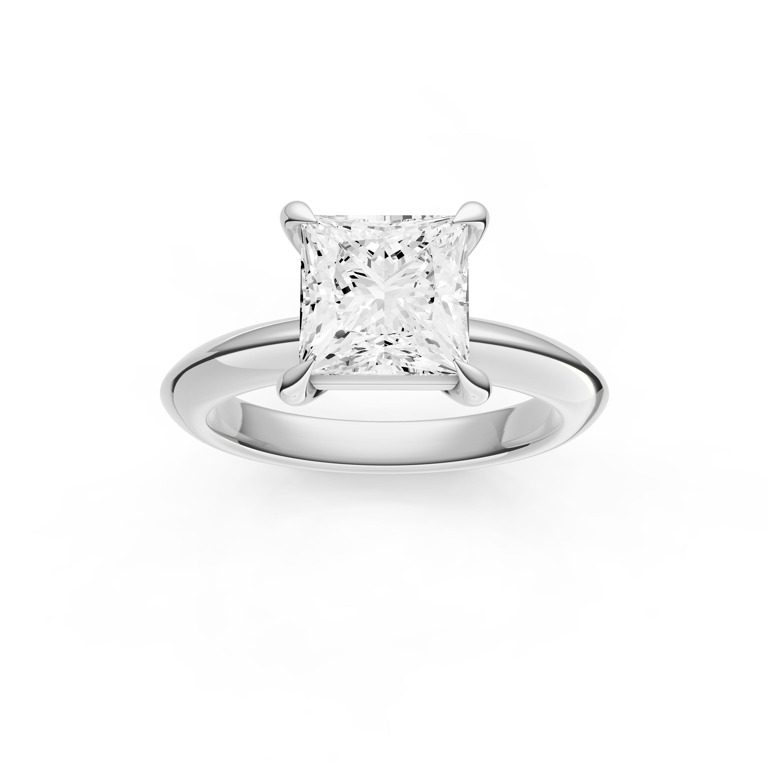 Classic Plain Knife Edge Engagement Ring (Princess Cut) Birmingham Jewelry Engagement Ring Birmingham Jewelry 