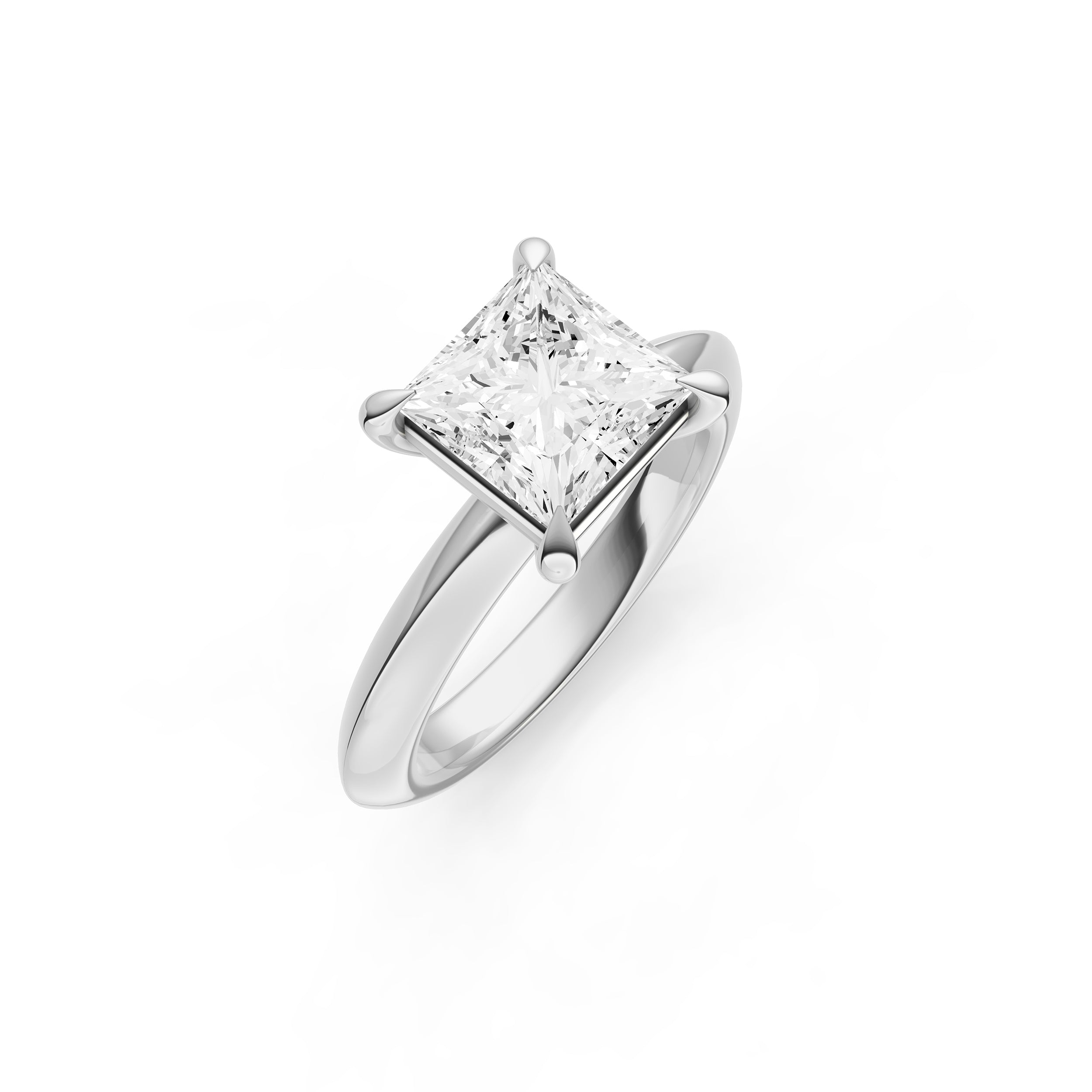 Classic Plain Knife Edge Engagement Ring (Princess Cut) Birmingham Jewelry Engagement Ring Birmingham Jewelry 
