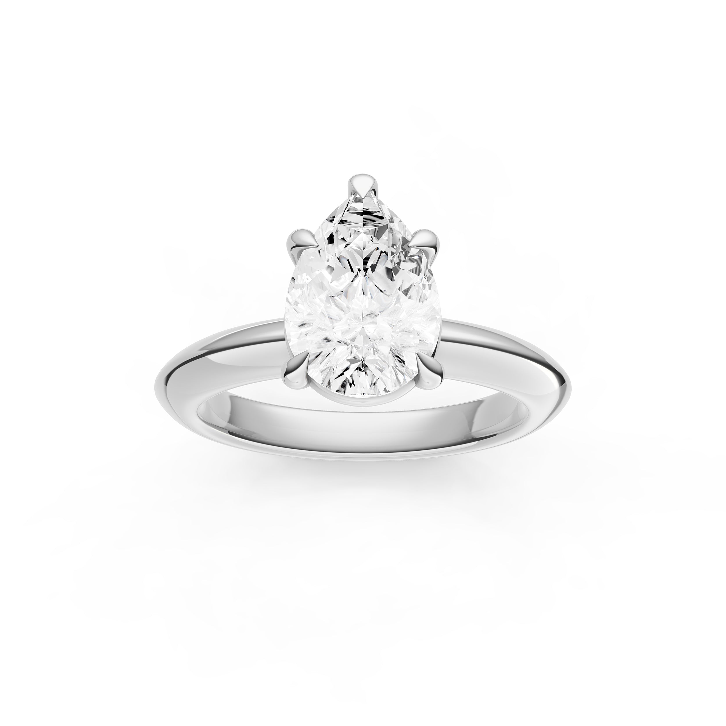 Classic Plain Knife Edge Engagement Ring (Pear Shape) Birmingham Jewelry Engagement Ring Birmingham Jewelry 