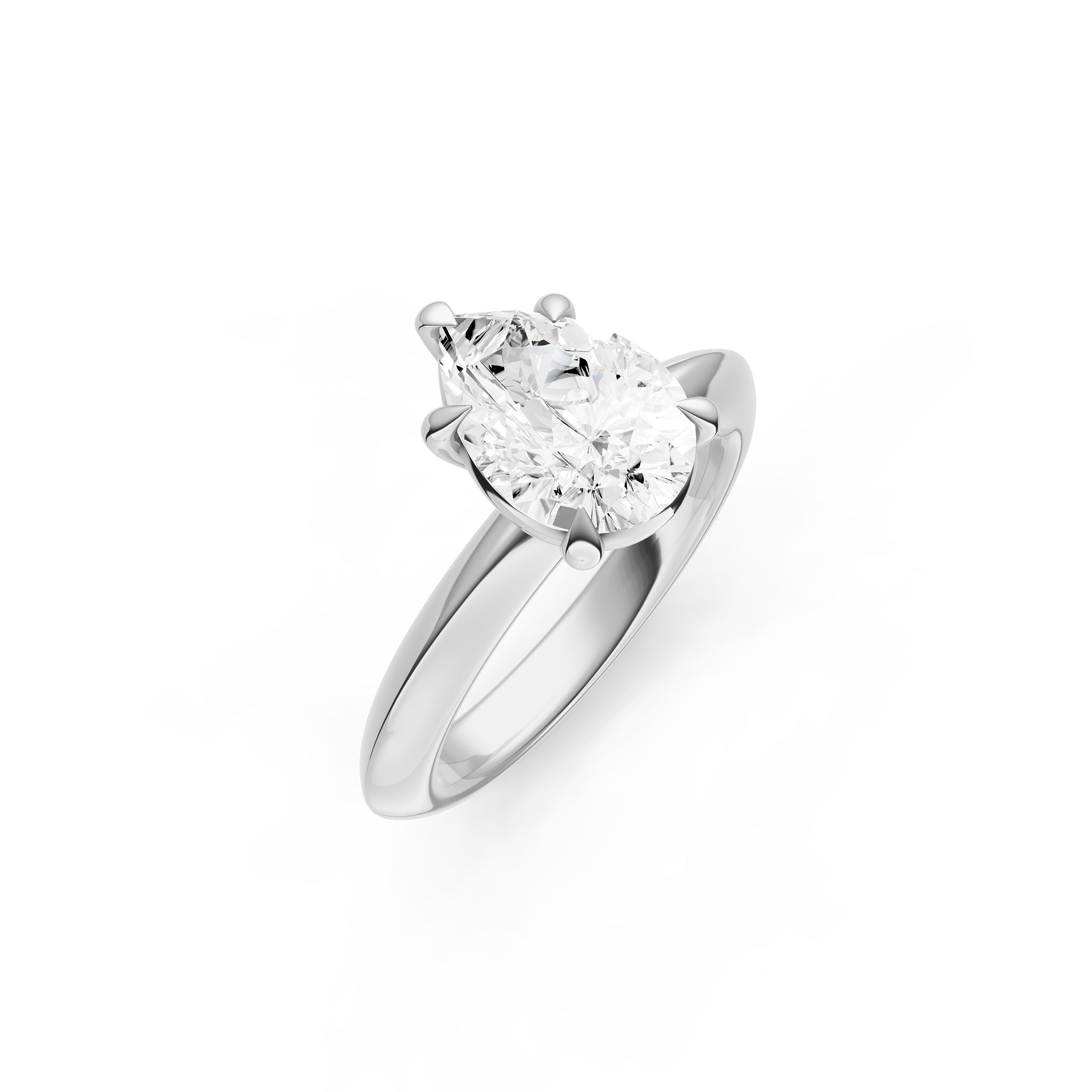 Classic Plain Knife Edge Engagement Ring (Pear Shape) Birmingham Jewelry Engagement Ring Birmingham Jewelry 