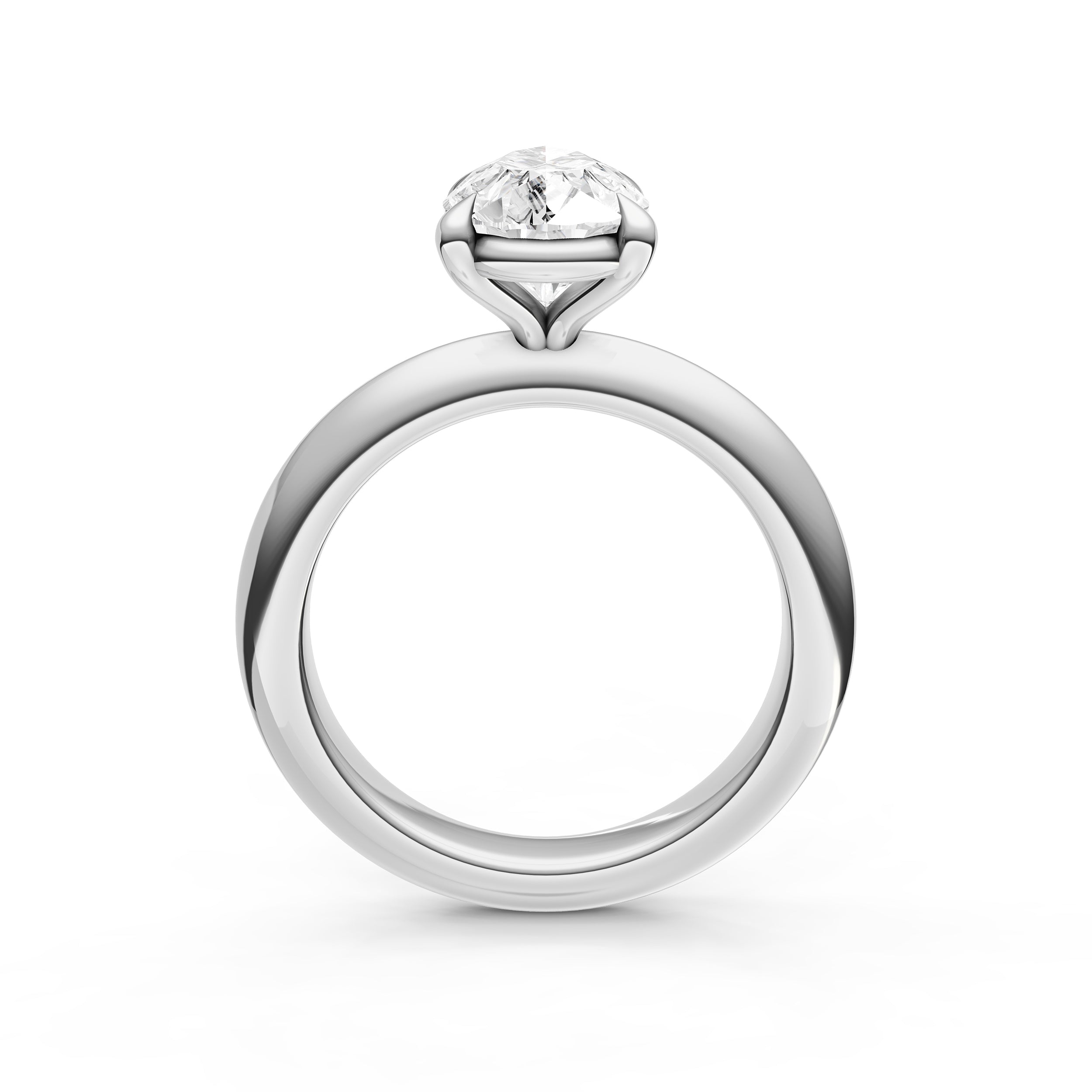 Classic Plain Knife Edge Engagement Ring (Pear Shape) Birmingham Jewelry Engagement Ring Birmingham Jewelry 