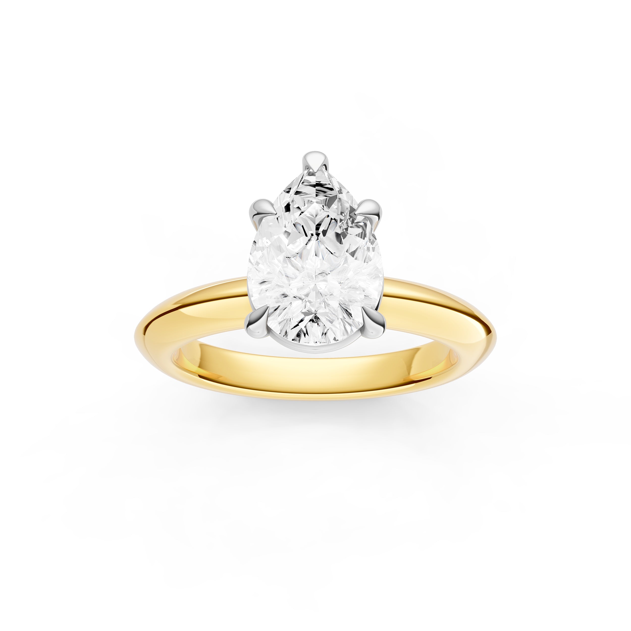 Classic Plain Knife Edge Engagement Ring (Pear Shape) Birmingham Jewelry Engagement Ring Birmingham Jewelry 