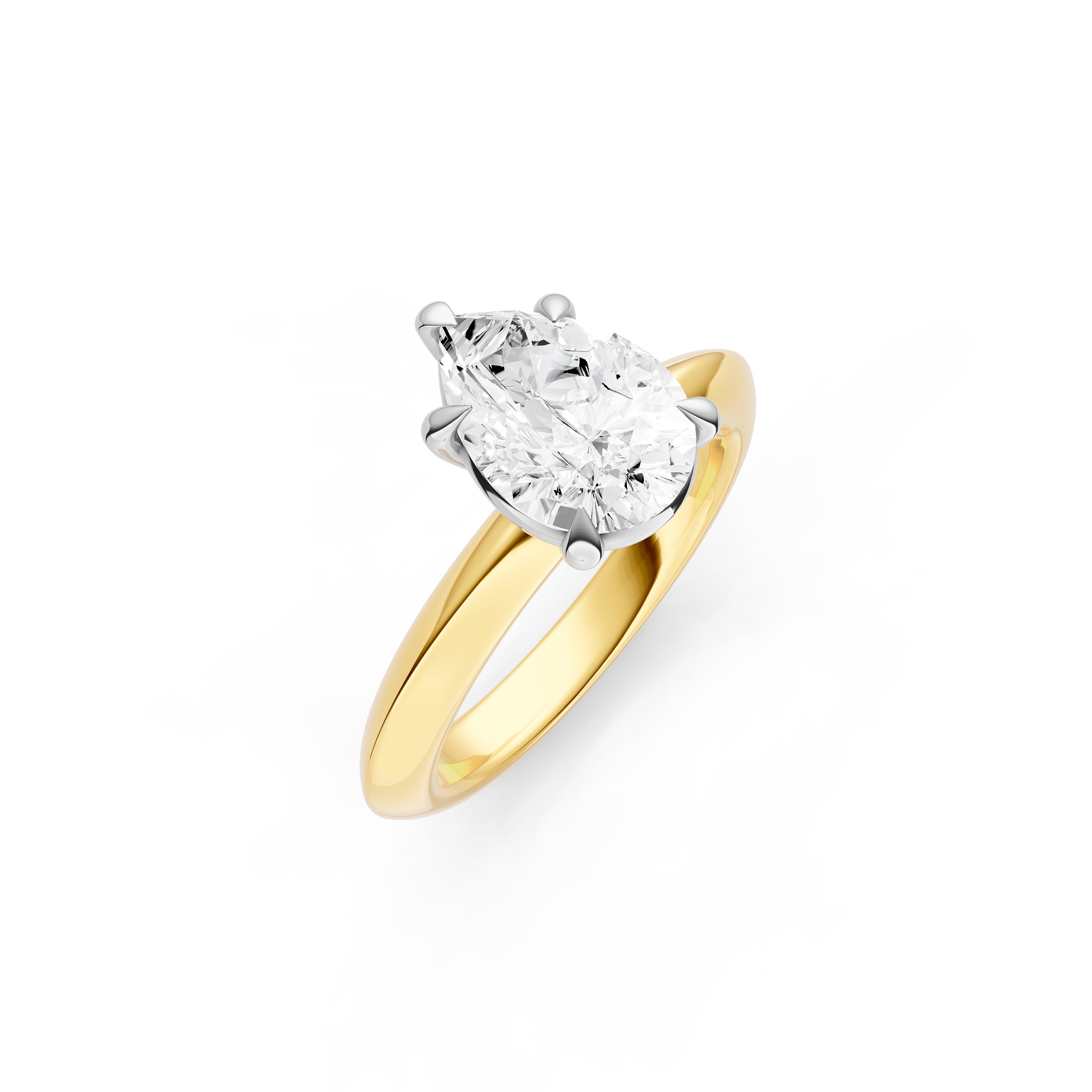 Classic Plain Knife Edge Engagement Ring (Pear Shape) Birmingham Jewelry Engagement Ring Birmingham Jewelry 