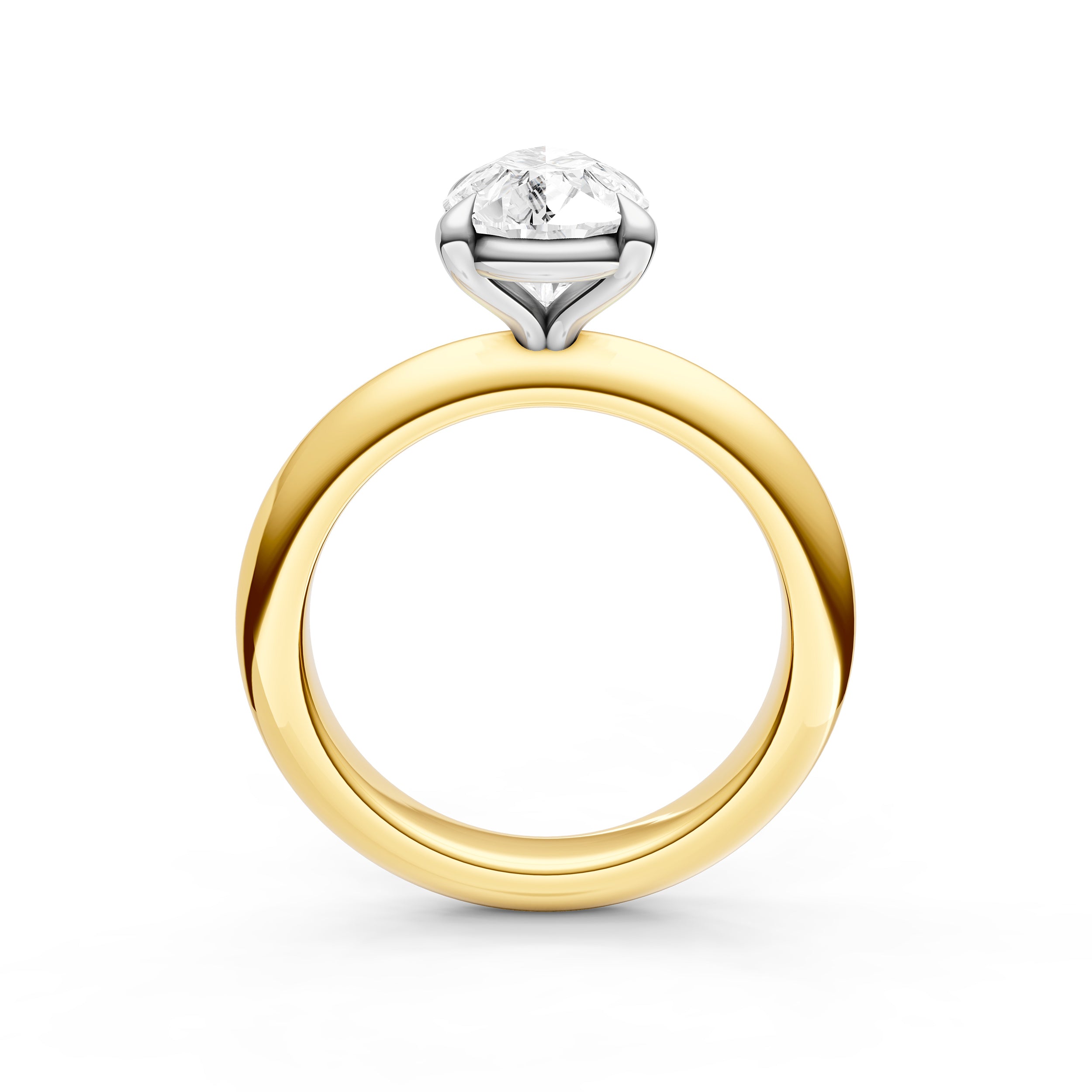 Classic Plain Knife Edge Engagement Ring (Pear Shape) Birmingham Jewelry Engagement Ring Birmingham Jewelry 