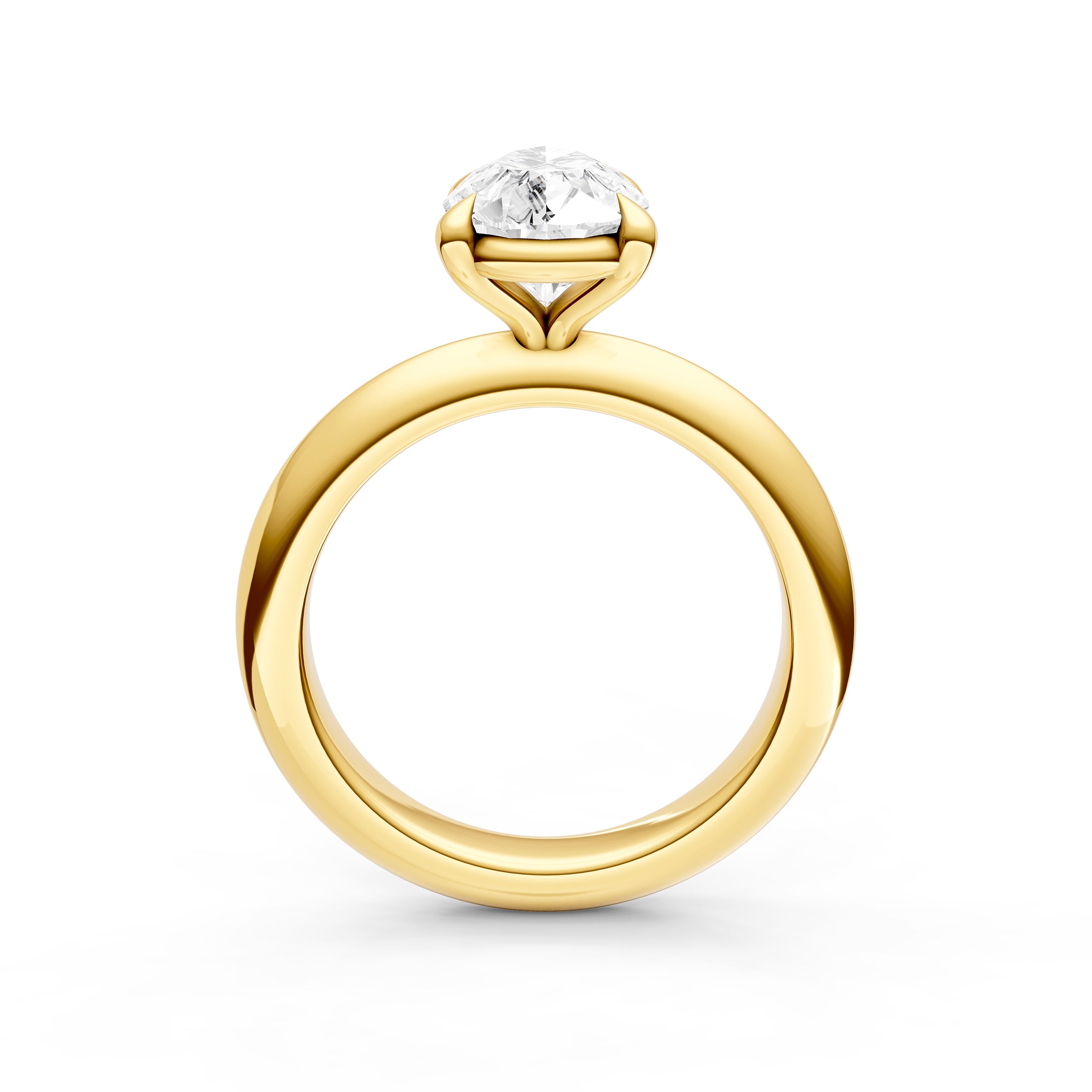 Classic Plain Knife Edge Engagement Ring (Pear Shape) Birmingham Jewelry Engagement Ring Birmingham Jewelry 