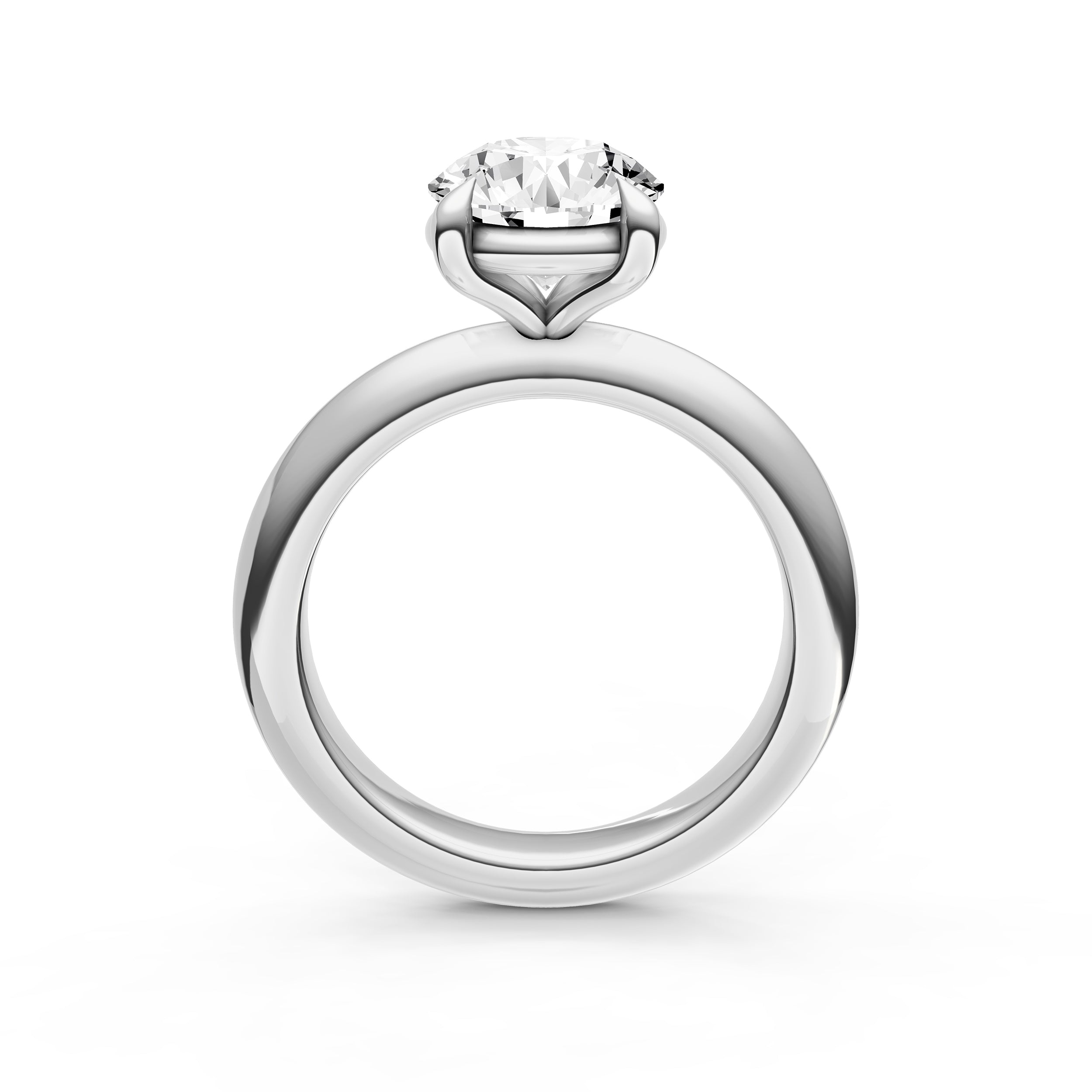 Classic Plain Knife Edge Engagement Ring (Round) Birmingham Jewelry Engagement Ring Birmingham Jewelry 