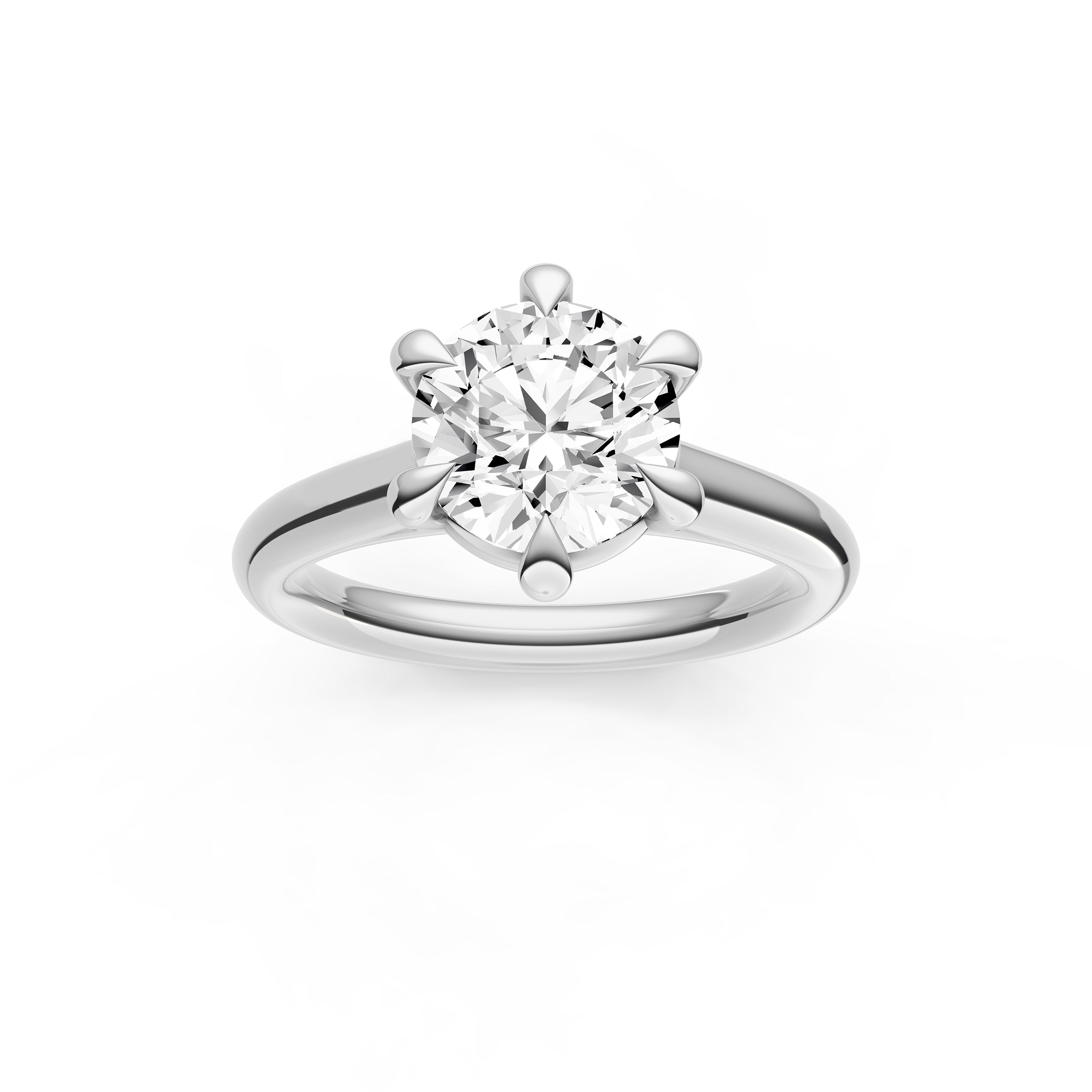 Cathedral Diamond Prong Basket Engagement Ring (Round) Birmingham Jewelry Engagement Ring Birmingham Jewelry 