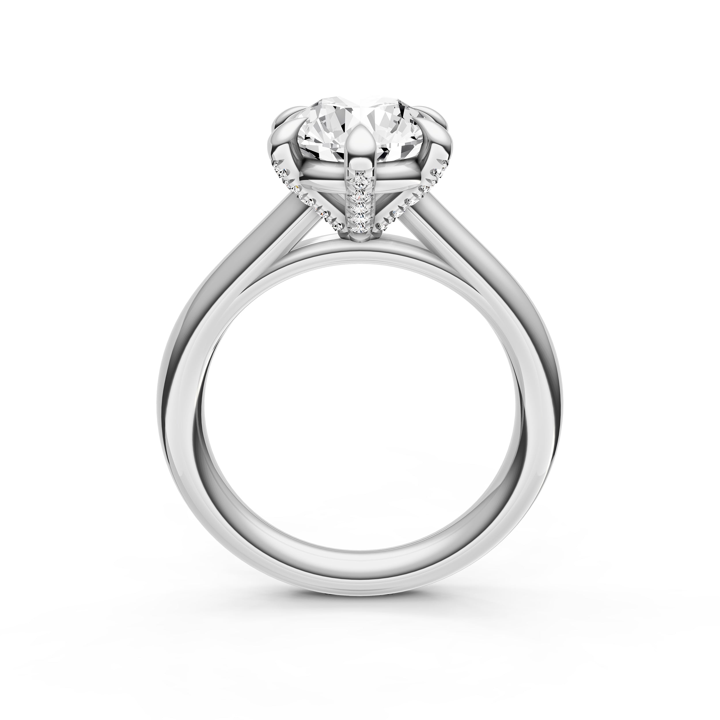 Cathedral Diamond Prong Basket Engagement Ring (Round) Birmingham Jewelry Engagement Ring Birmingham Jewelry 