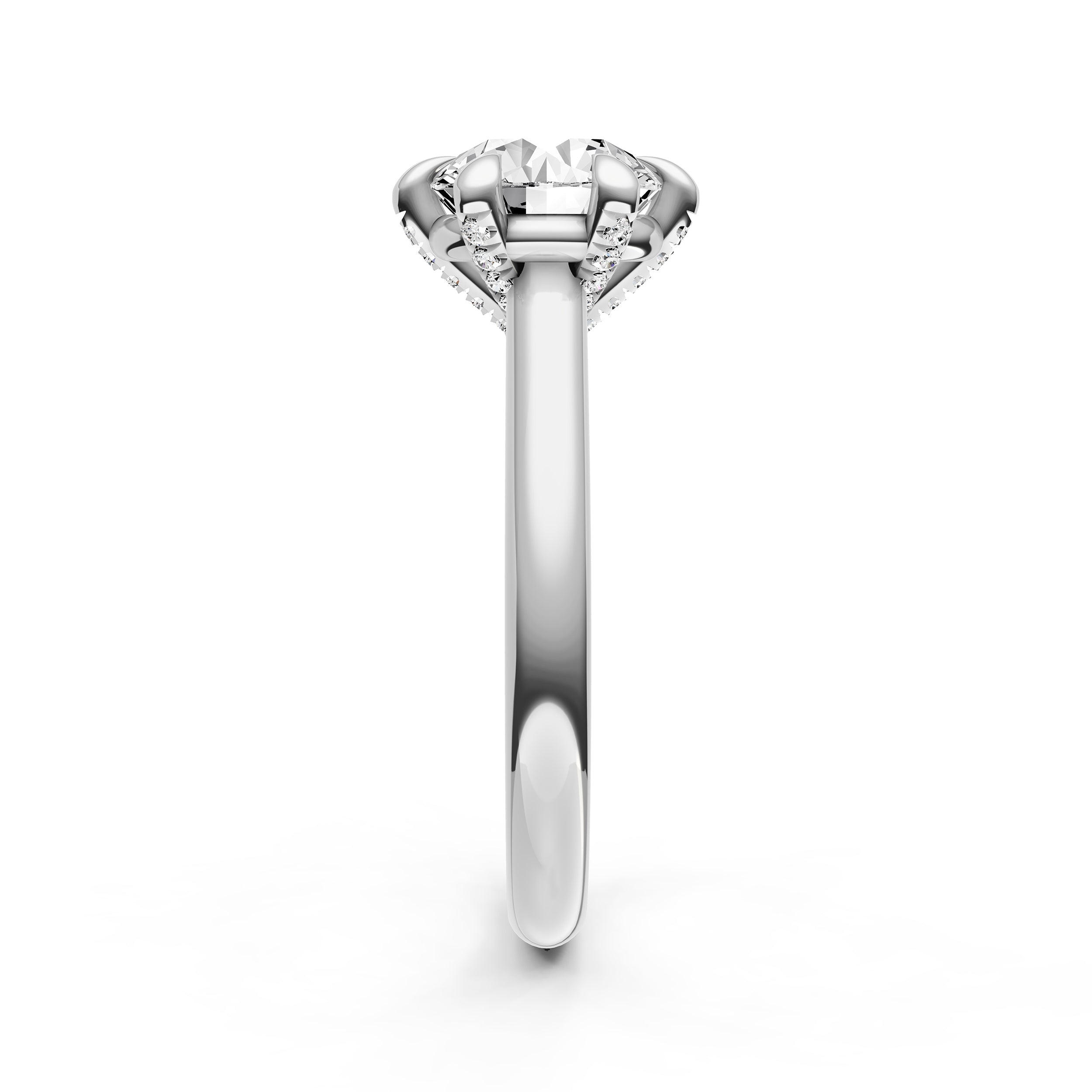 Cathedral Diamond Prong Basket Engagement Ring (Round) Birmingham Jewelry Engagement Ring Birmingham Jewelry 