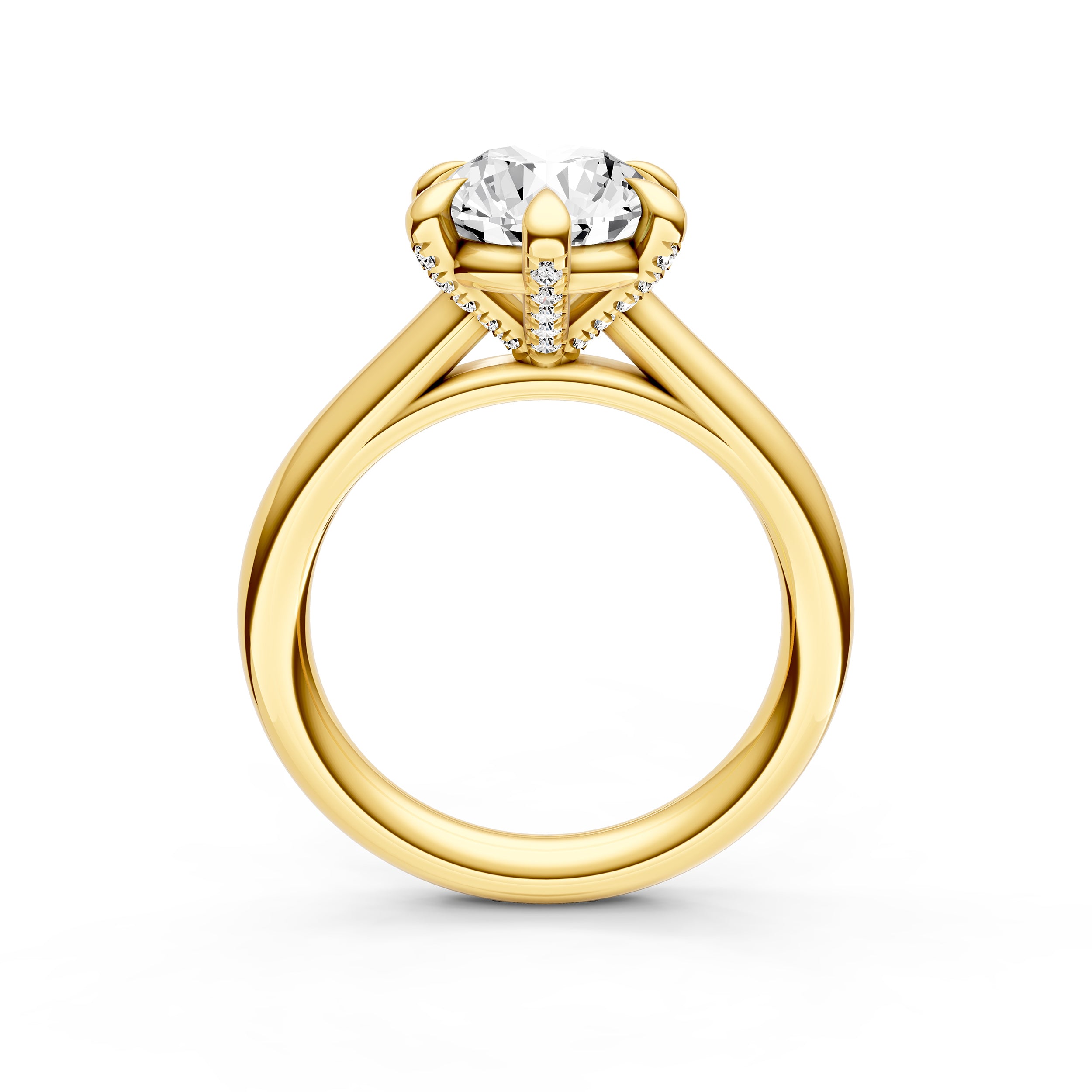 Cathedral Diamond Prong Basket Engagement Ring (Round) Birmingham Jewelry Engagement Ring Birmingham Jewelry 