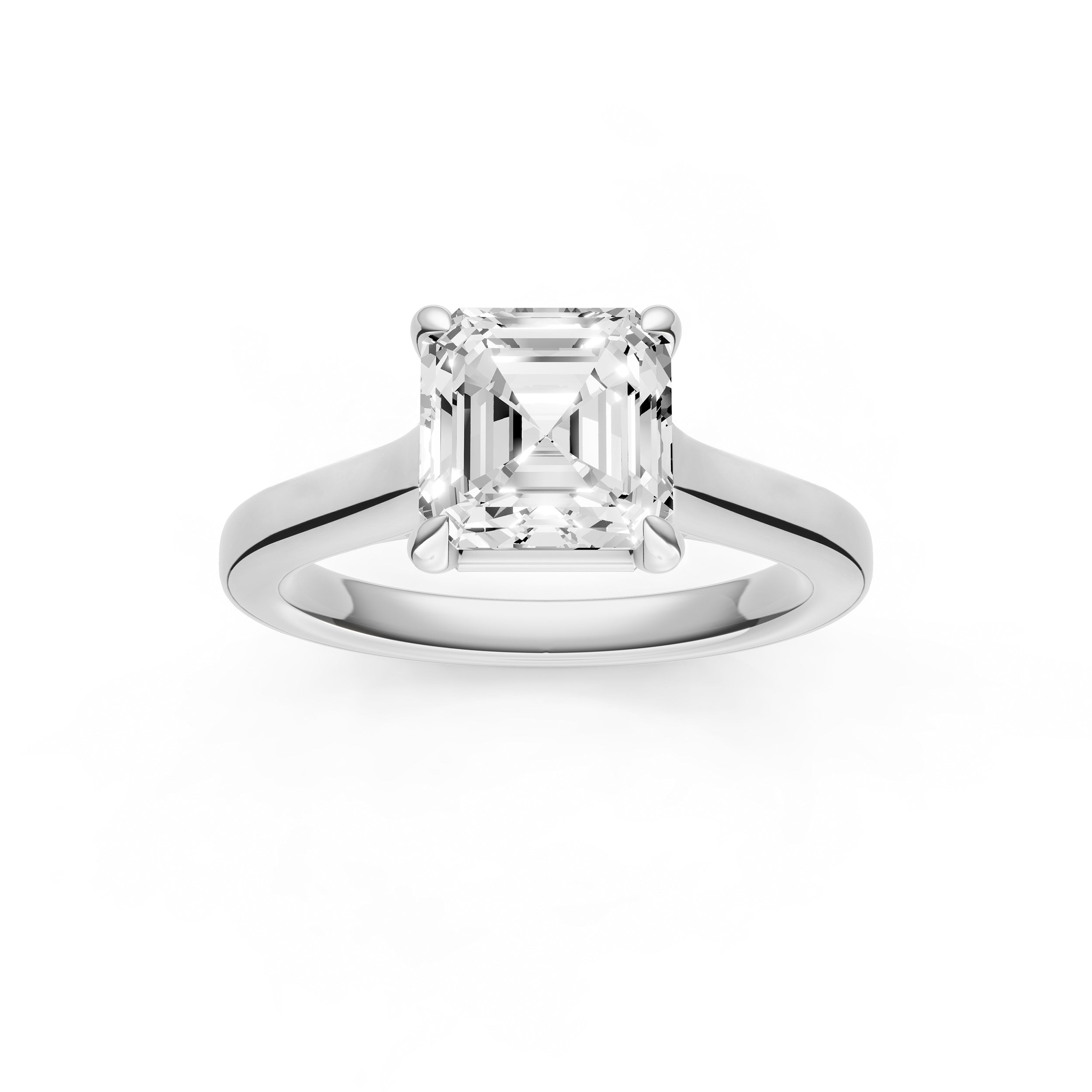 Diamond Accent Cathedral Basket Engagement Ring (Asscher) Birmingham Jewelry Engagement Ring Birmingham Jewelry 