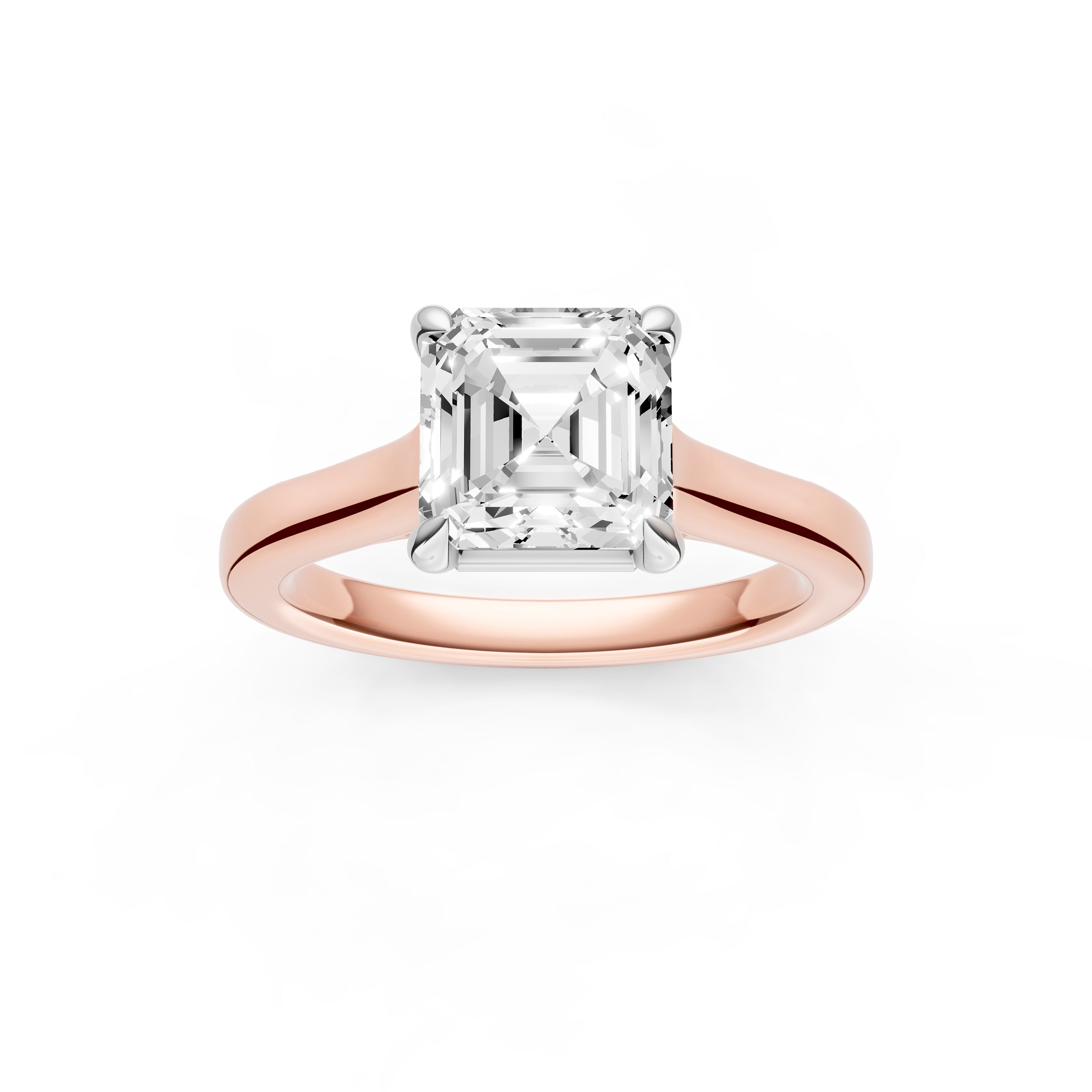 Diamond Accent Cathedral Basket Engagement Ring (Asscher) Birmingham Jewelry Engagement Ring Birmingham Jewelry 