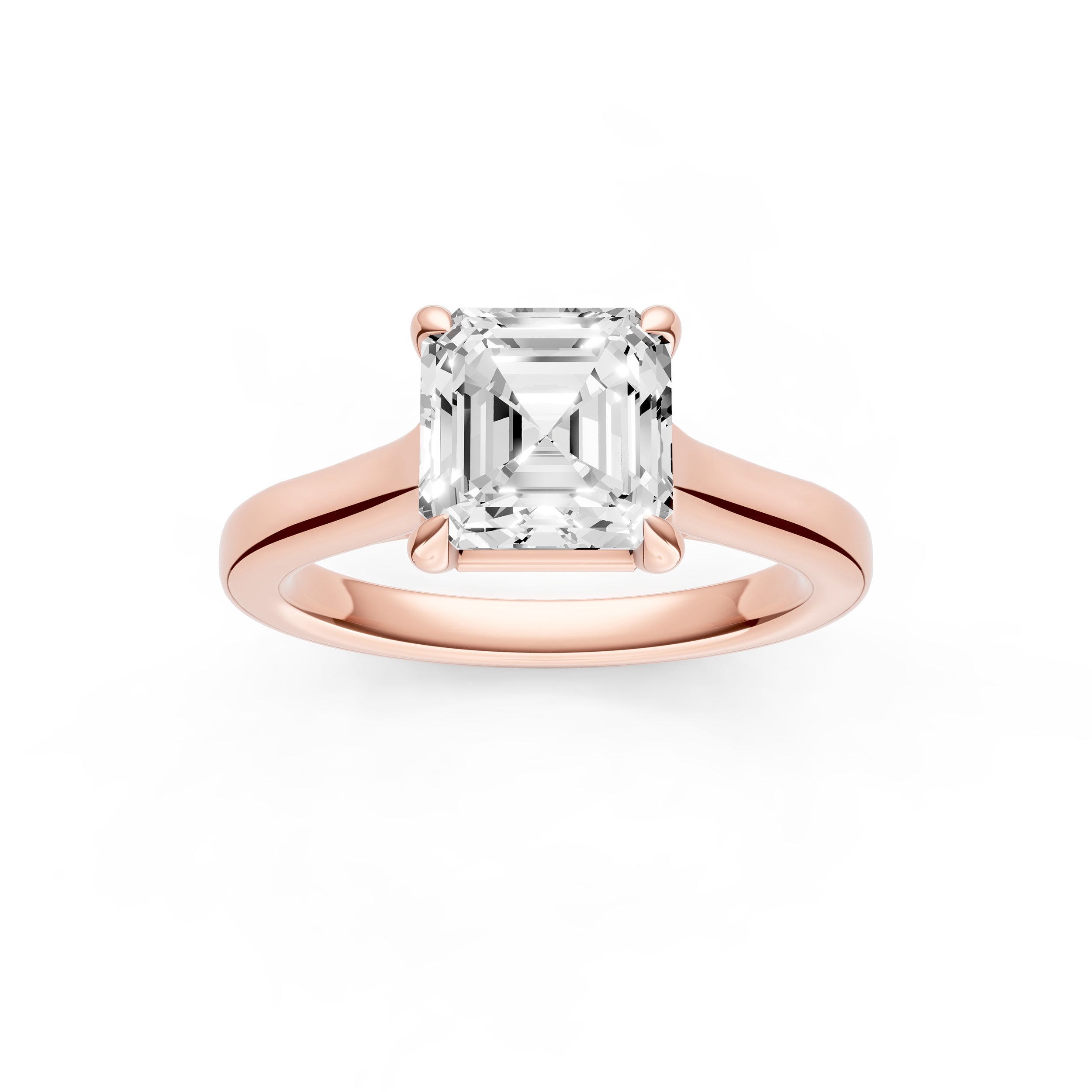 Diamond Accent Cathedral Basket Engagement Ring (Asscher) Birmingham Jewelry Engagement Ring Birmingham Jewelry 