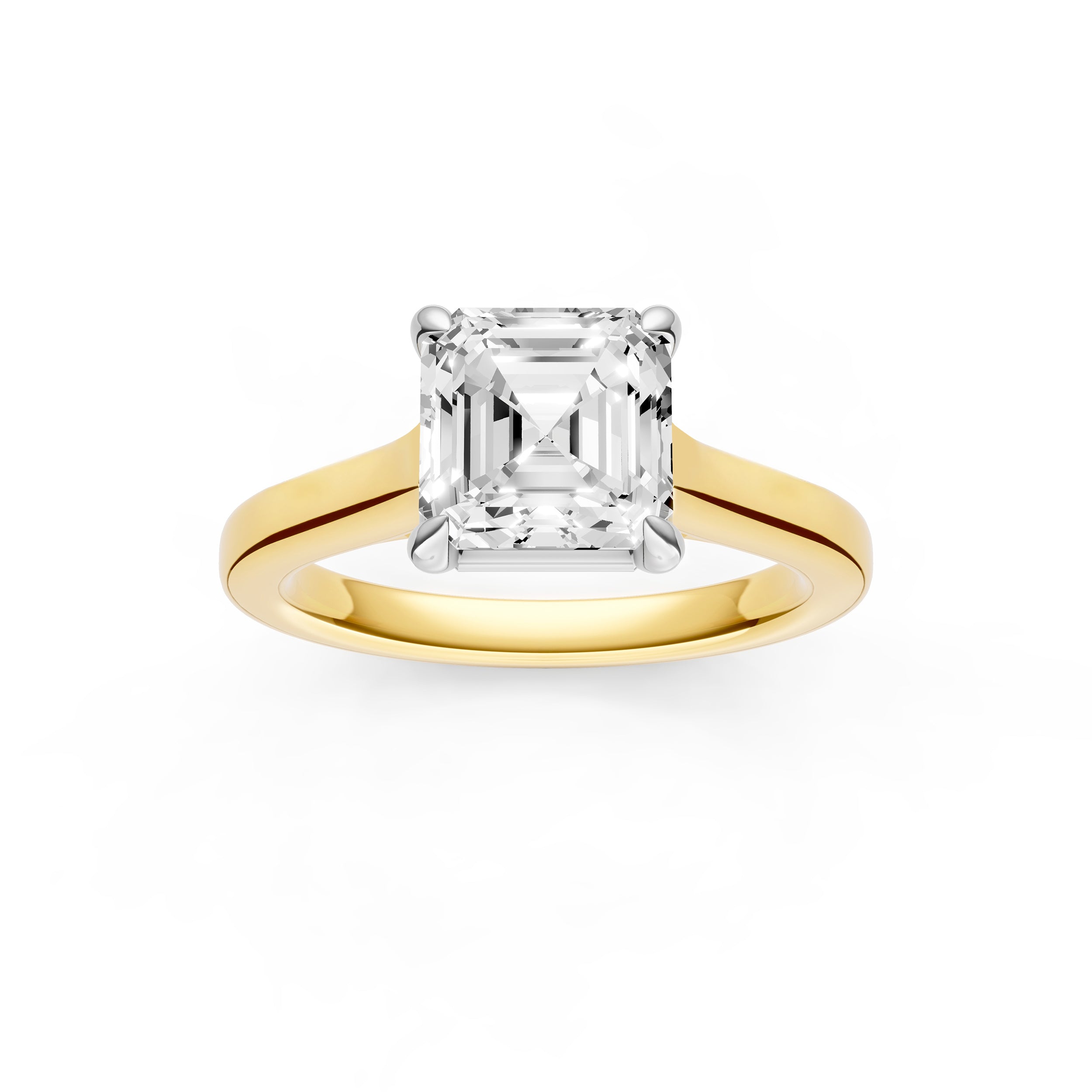 Diamond Accent Cathedral Basket Engagement Ring (Asscher) Birmingham Jewelry Engagement Ring Birmingham Jewelry 