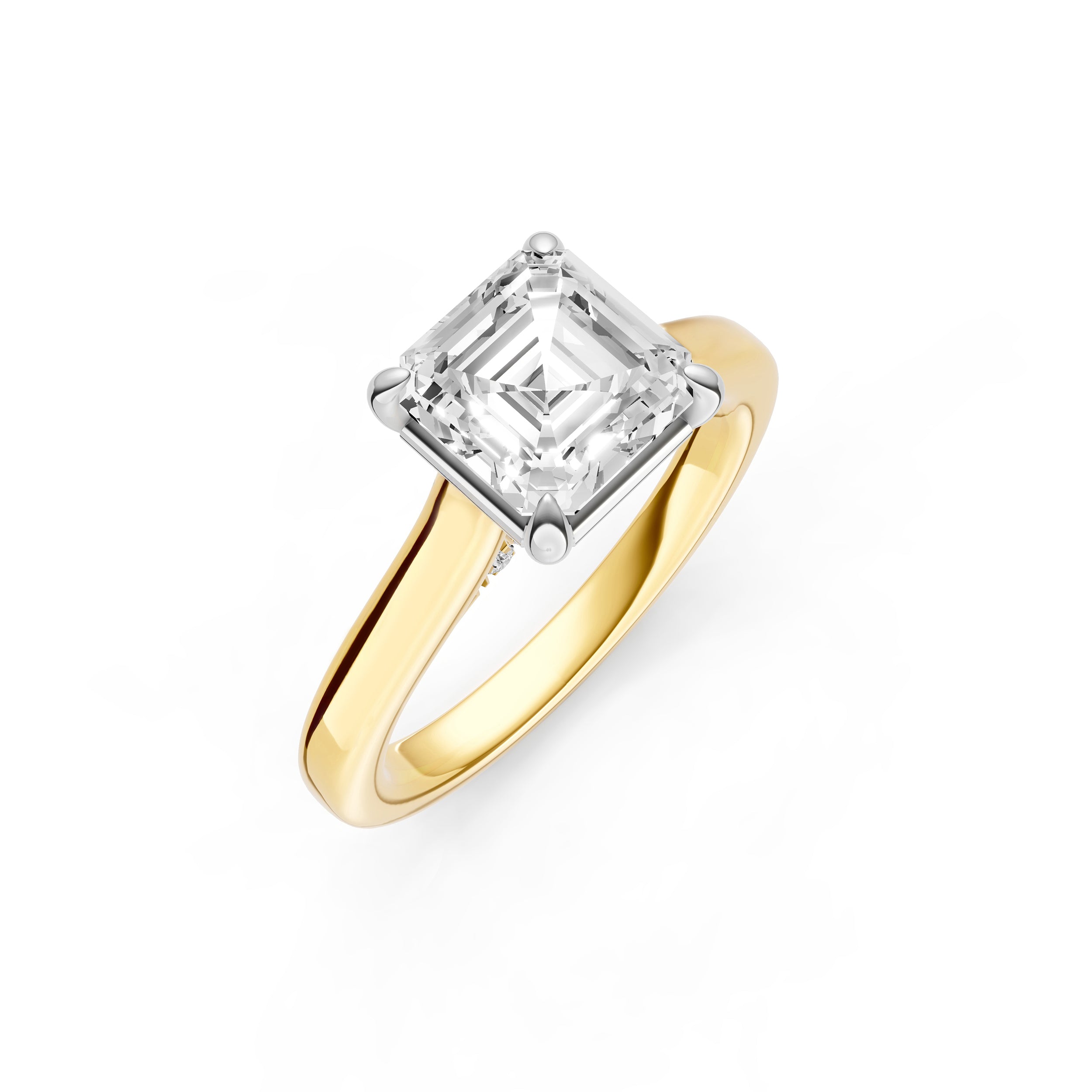Diamond Accent Cathedral Basket Engagement Ring (Asscher) Birmingham Jewelry Engagement Ring Birmingham Jewelry 