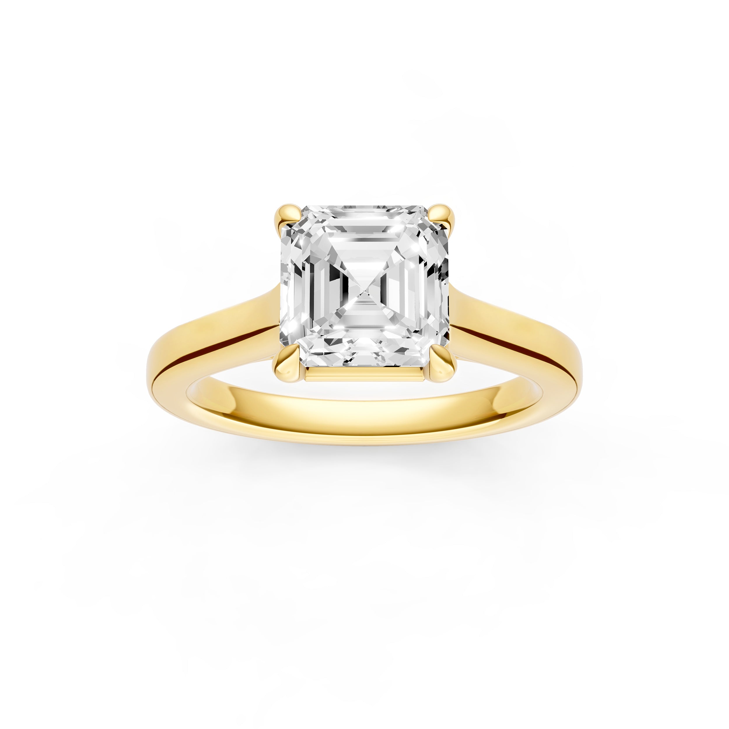 Diamond Accent Cathedral Basket Engagement Ring (Asscher) Birmingham Jewelry Engagement Ring Birmingham Jewelry 