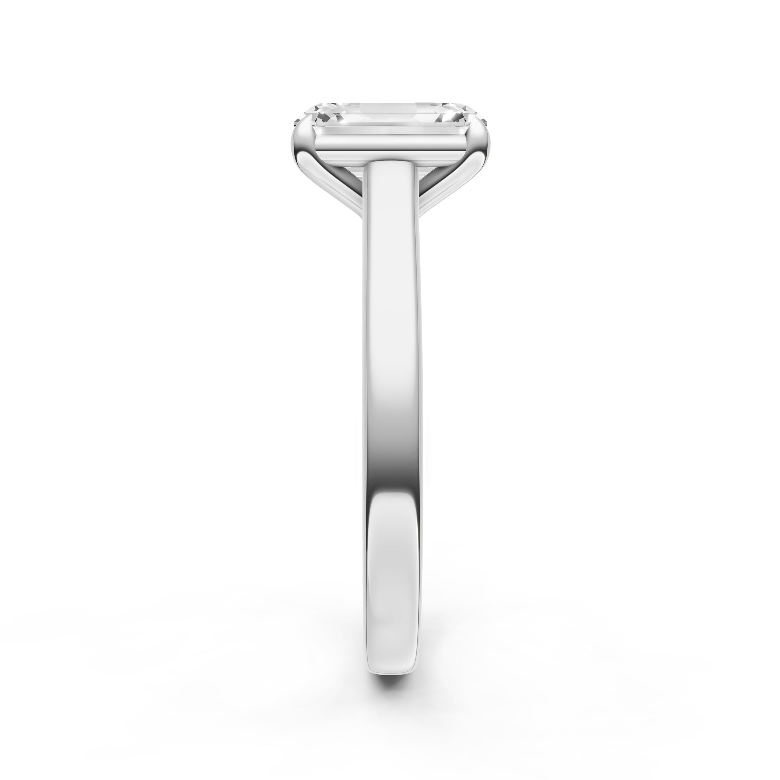Diamond Accent Cathedral Basket Engagement Ring (Emerald Cut) Birmingham Jewelry Engagement Ring Birmingham Jewelry 