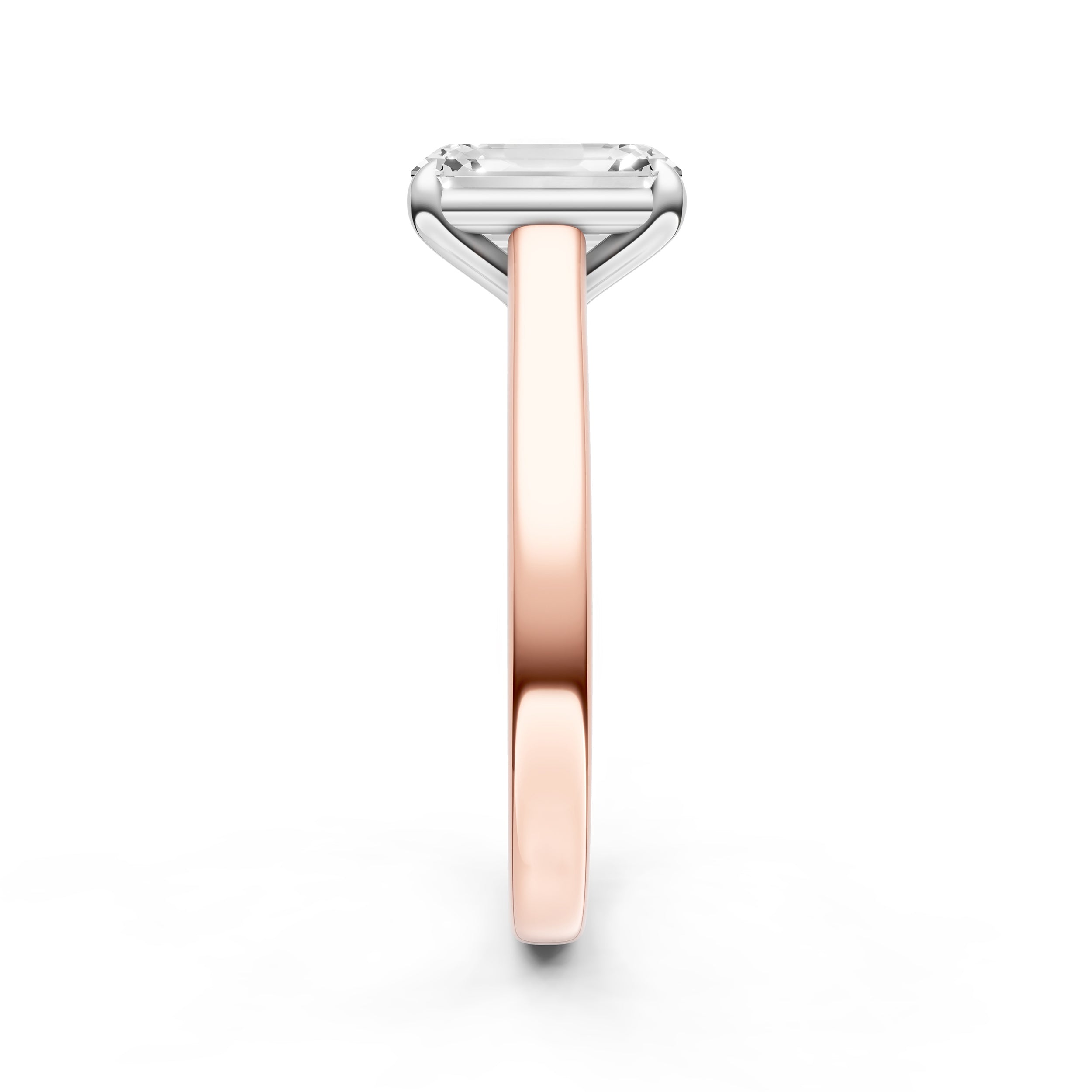 Diamond Accent Cathedral Basket Engagement Ring (Emerald Cut) Birmingham Jewelry Engagement Ring Birmingham Jewelry 