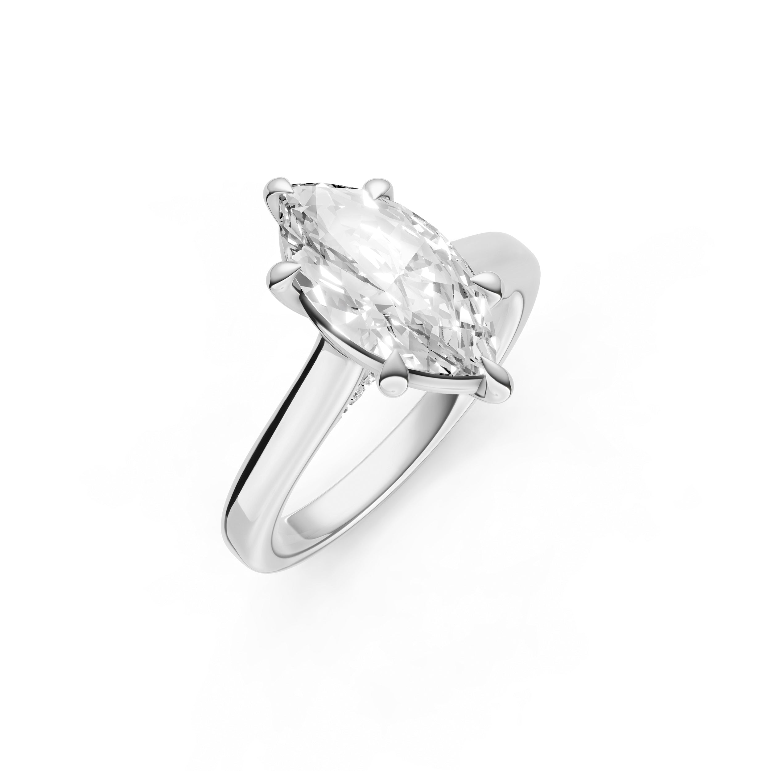 Diamond Accent Cathedral Basket Engagement Ring (Marquise) Birmingham Jewelry Engagement Ring Birmingham Jewelry 