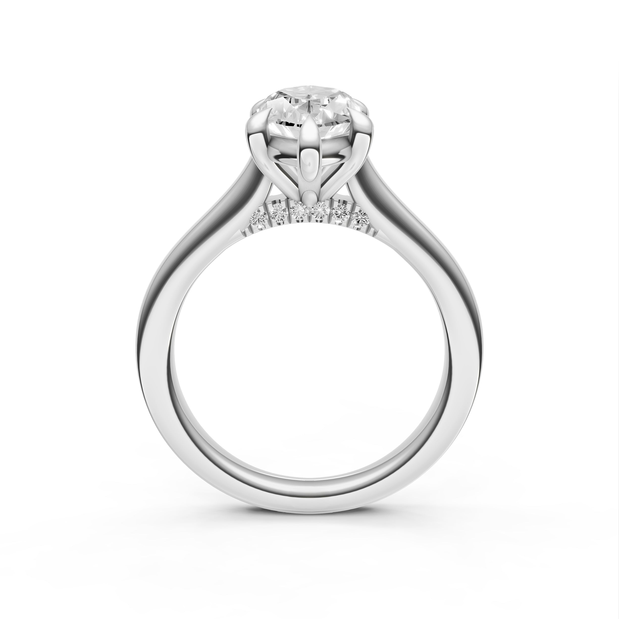 Diamond Accent Cathedral Basket Engagement Ring (Marquise) Birmingham Jewelry Engagement Ring Birmingham Jewelry 