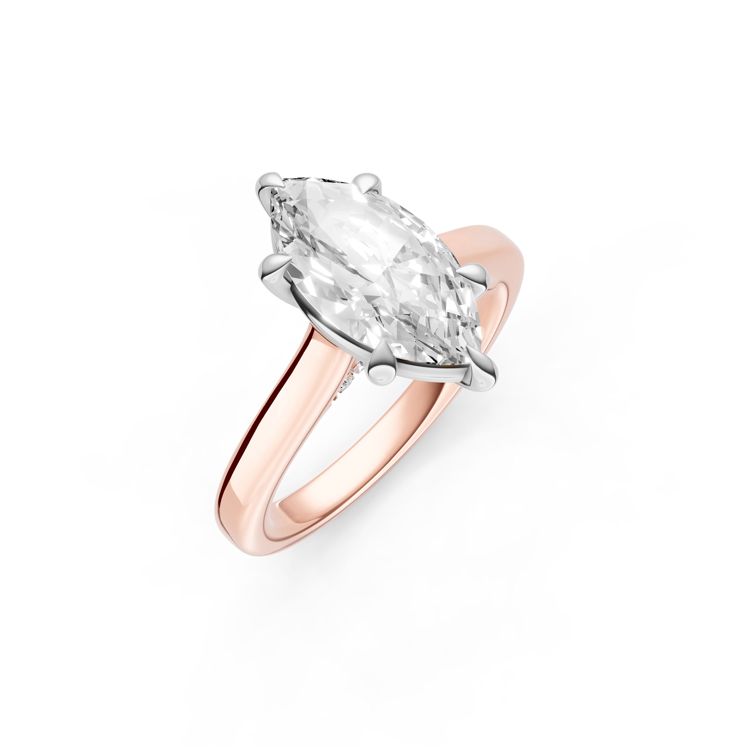 Diamond Accent Cathedral Basket Engagement Ring (Marquise) Birmingham Jewelry Engagement Ring Birmingham Jewelry 