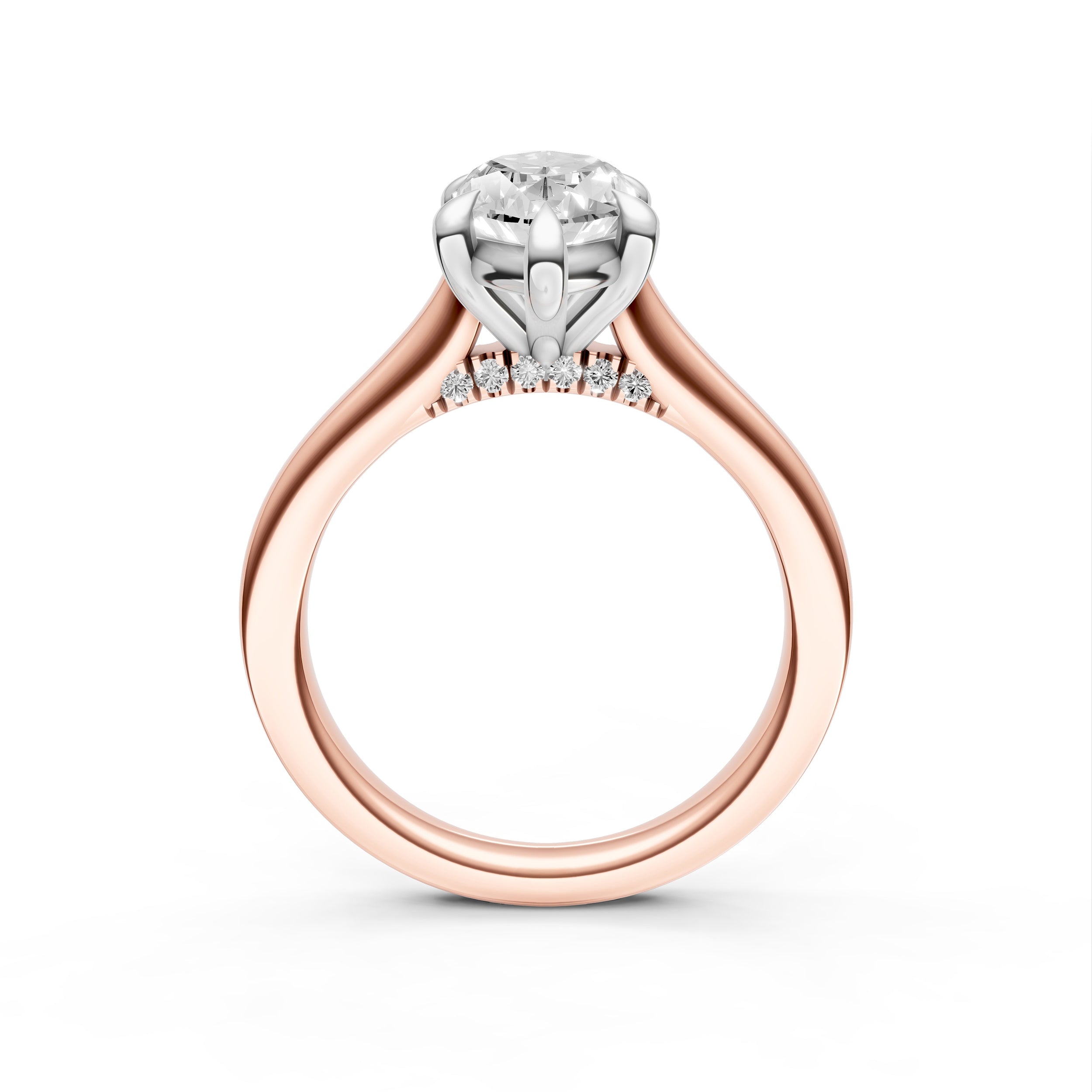 Diamond Accent Cathedral Basket Engagement Ring (Marquise) Birmingham Jewelry Engagement Ring Birmingham Jewelry 