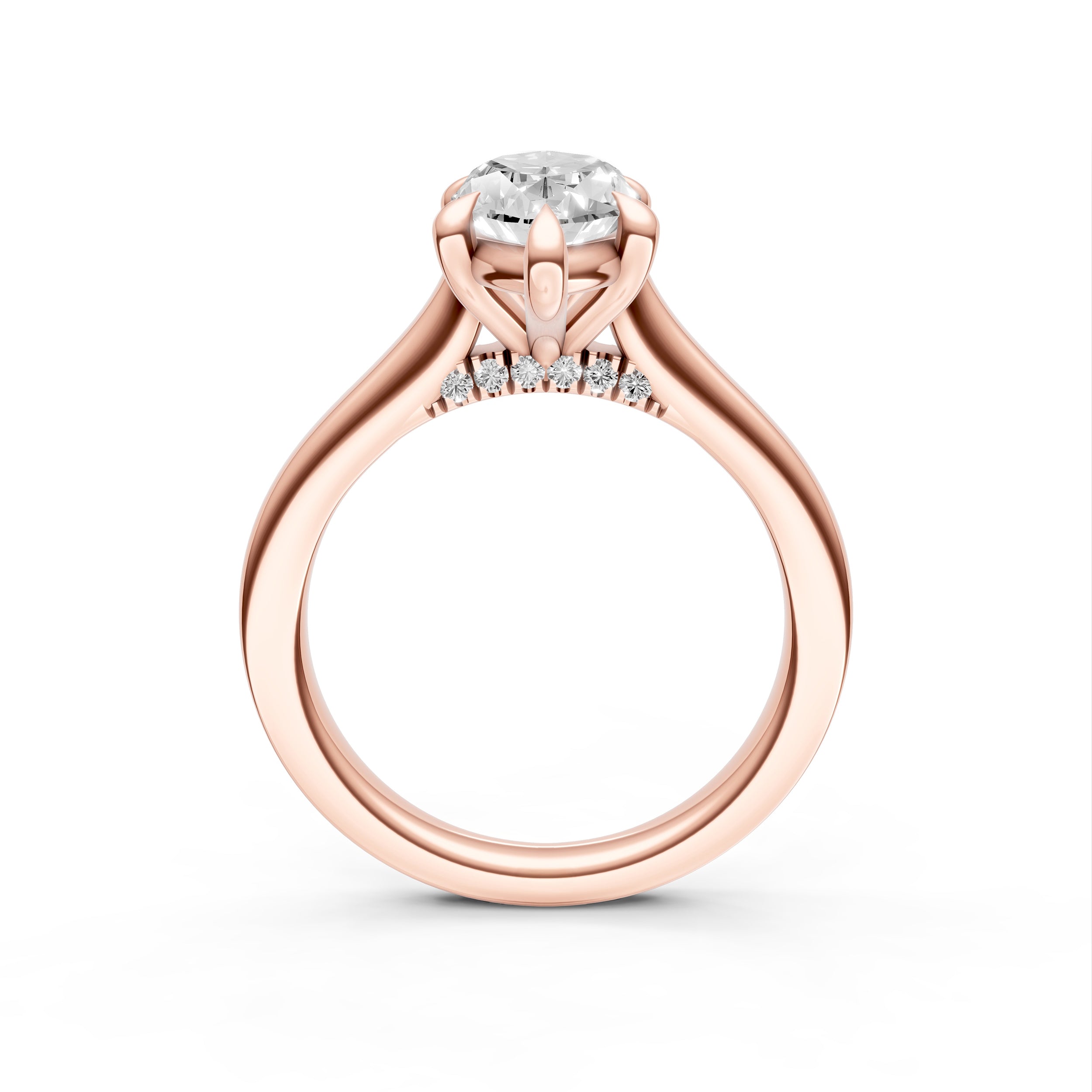 Diamond Accent Cathedral Basket Engagement Ring (Marquise) Birmingham Jewelry Engagement Ring Birmingham Jewelry 