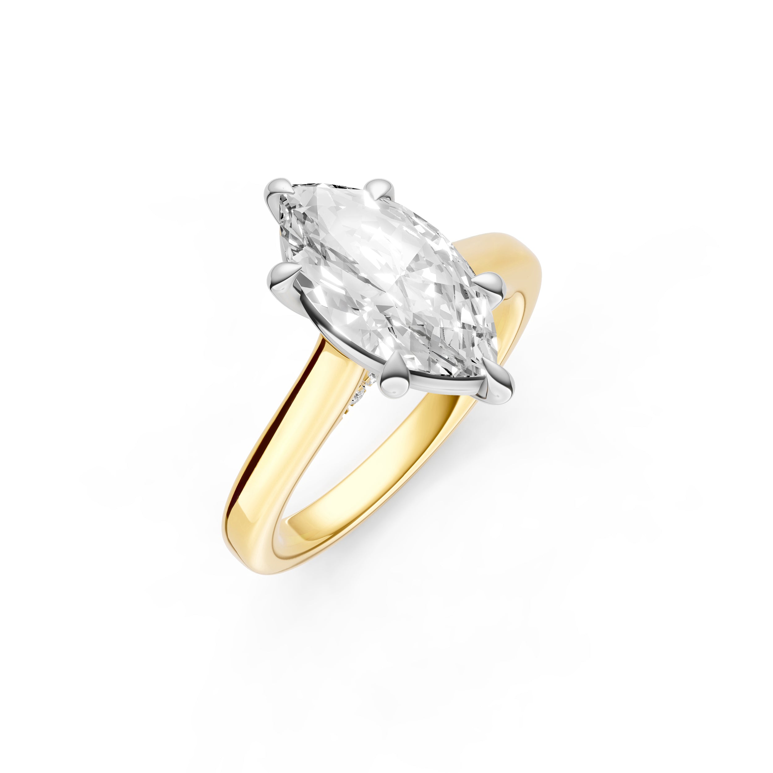 Diamond Accent Cathedral Basket Engagement Ring (Marquise) Birmingham Jewelry Engagement Ring Birmingham Jewelry 
