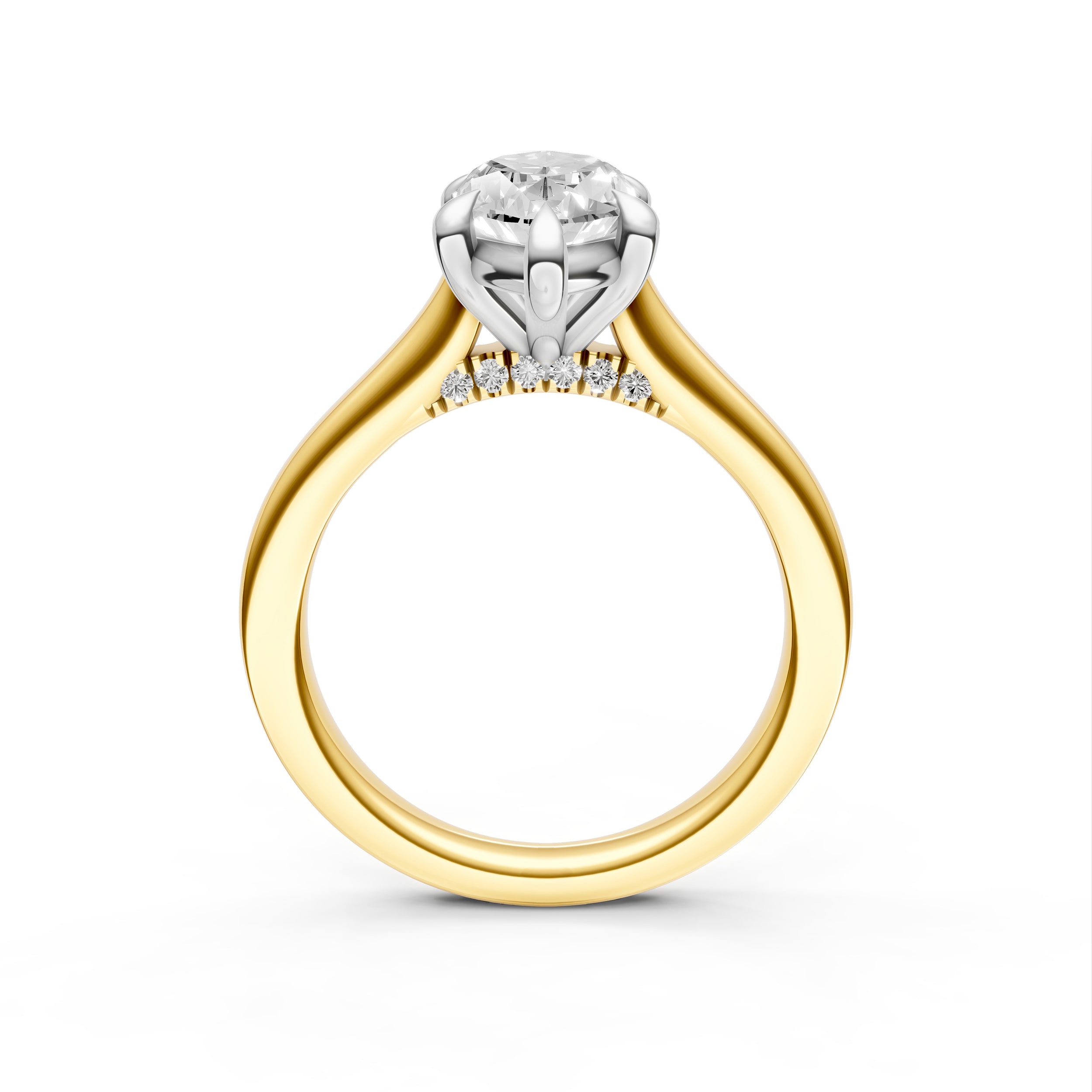 Diamond Accent Cathedral Basket Engagement Ring (Marquise) Birmingham Jewelry Engagement Ring Birmingham Jewelry 