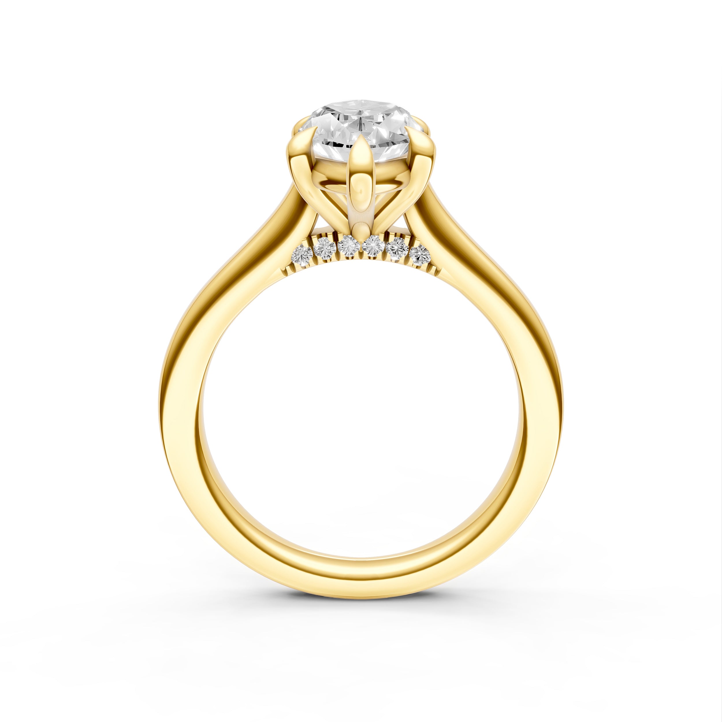 Diamond Accent Cathedral Basket Engagement Ring (Marquise) Birmingham Jewelry Engagement Ring Birmingham Jewelry 