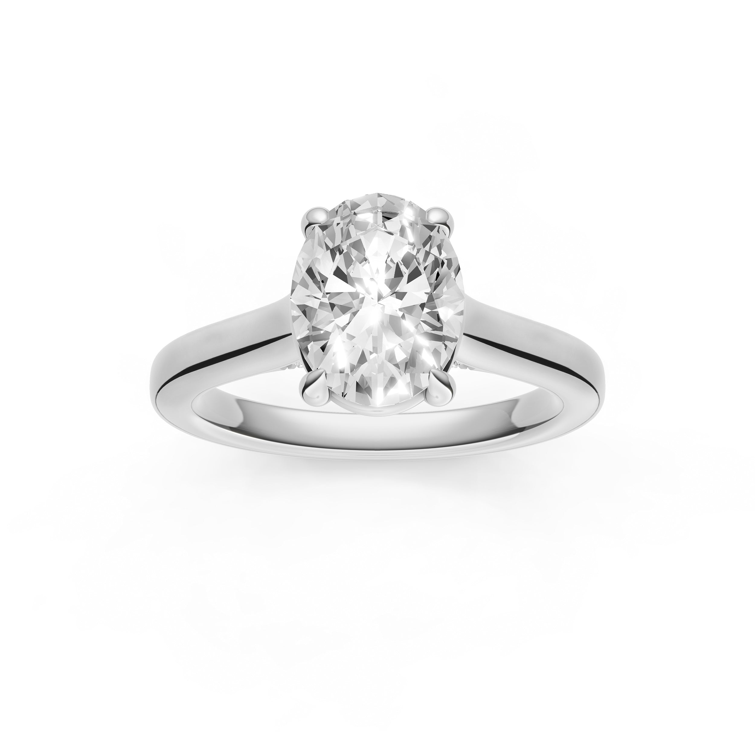 Diamond Accent Cathedral Basket Engagement Ring (Oval) Birmingham Jewelry Engagement Ring Birmingham Jewelry 