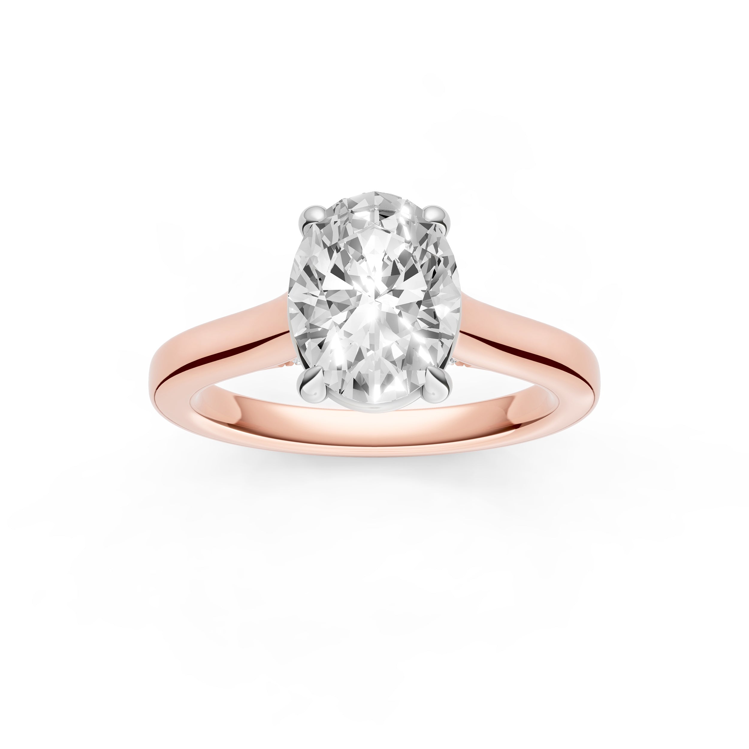 Diamond Accent Cathedral Basket Engagement Ring (Oval) Birmingham Jewelry Engagement Ring Birmingham Jewelry 