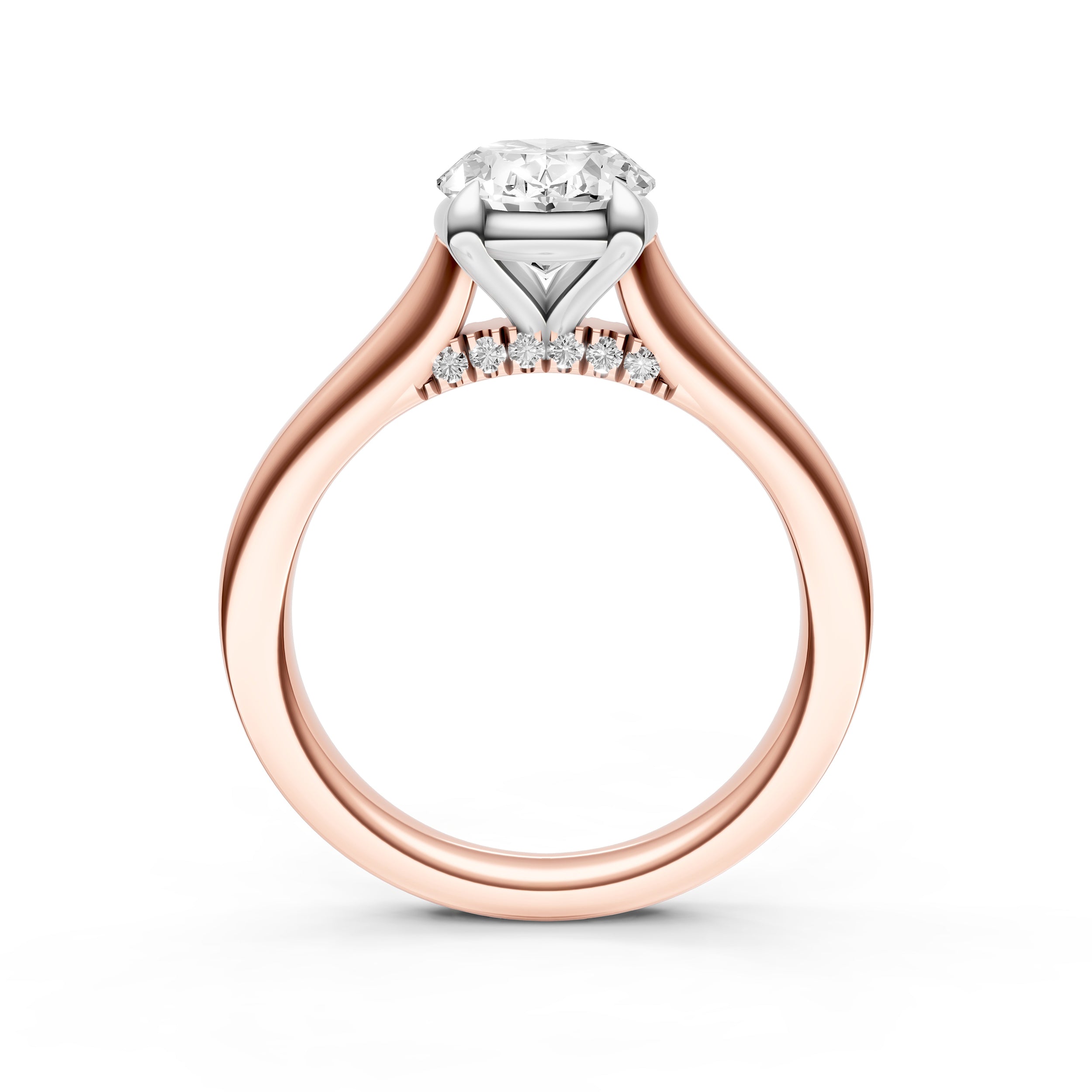 Diamond Accent Cathedral Basket Engagement Ring (Oval) Birmingham Jewelry Engagement Ring Birmingham Jewelry 
