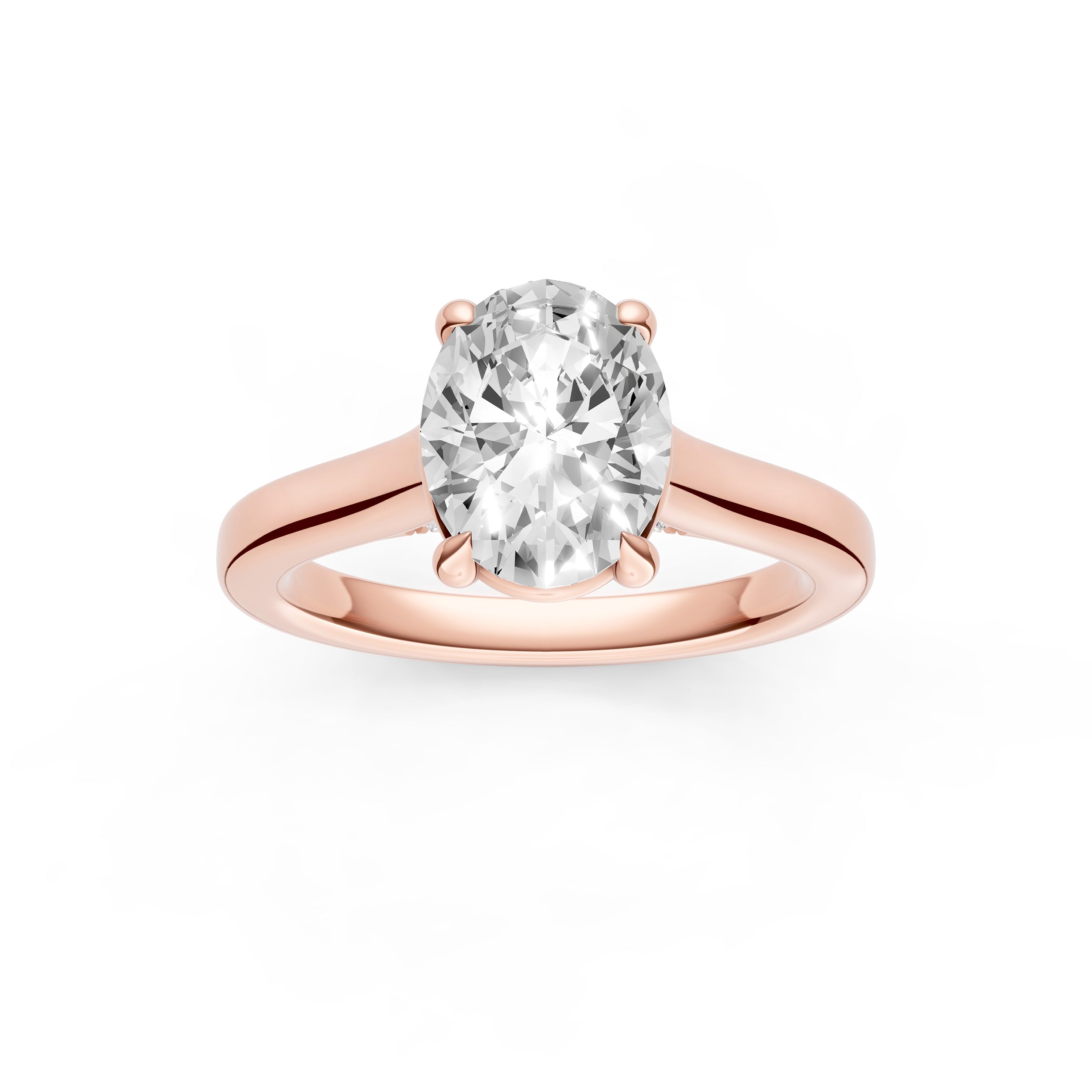 Diamond Accent Cathedral Basket Engagement Ring (Oval) Birmingham Jewelry Engagement Ring Birmingham Jewelry 