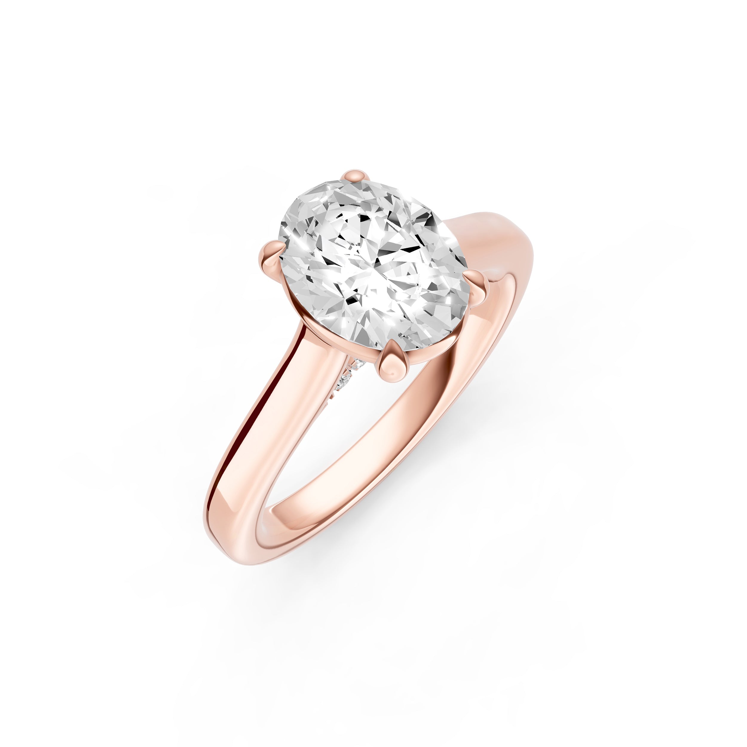 Diamond Accent Cathedral Basket Engagement Ring (Oval) Birmingham Jewelry Engagement Ring Birmingham Jewelry 
