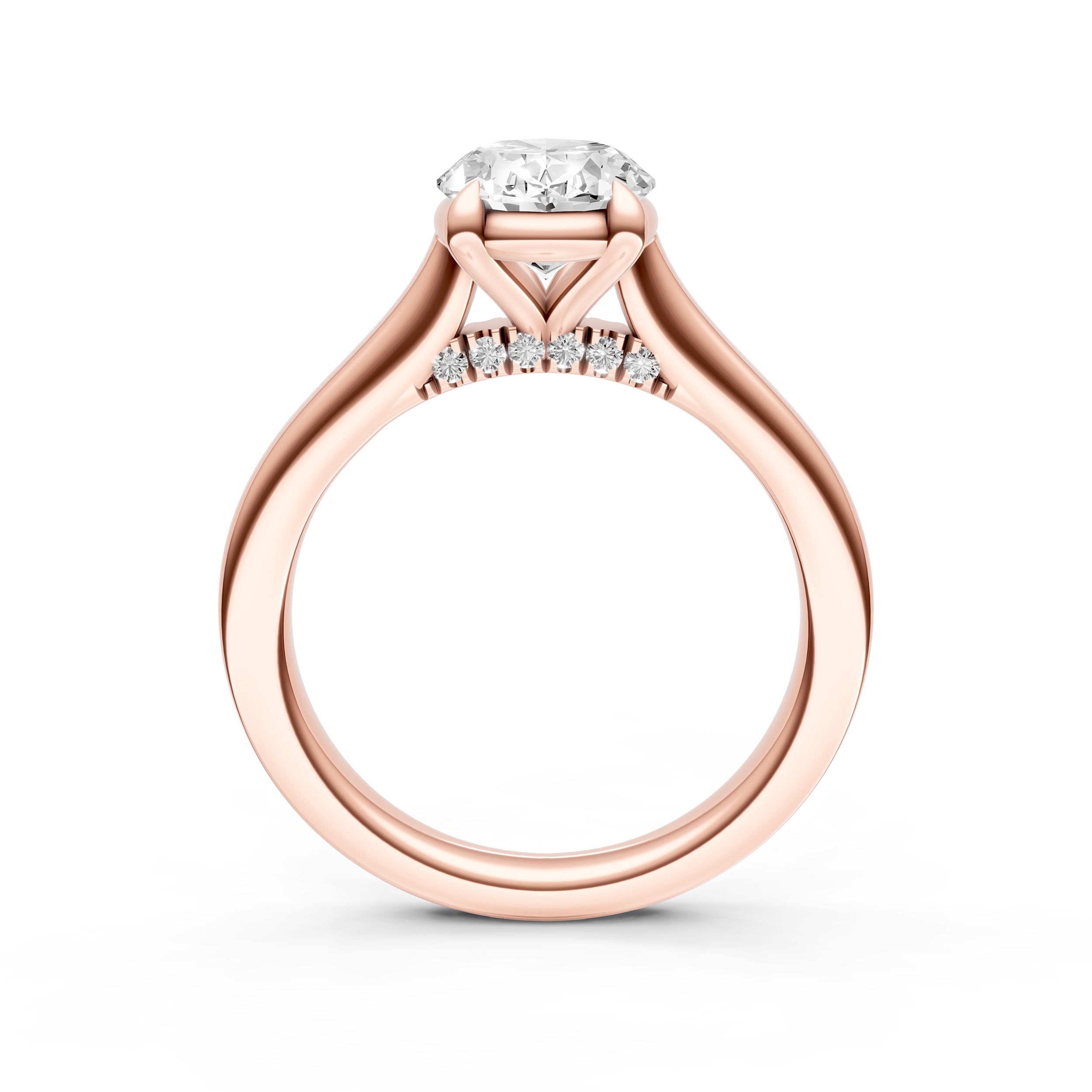 Diamond Accent Cathedral Basket Engagement Ring (Oval) Birmingham Jewelry Engagement Ring Birmingham Jewelry 