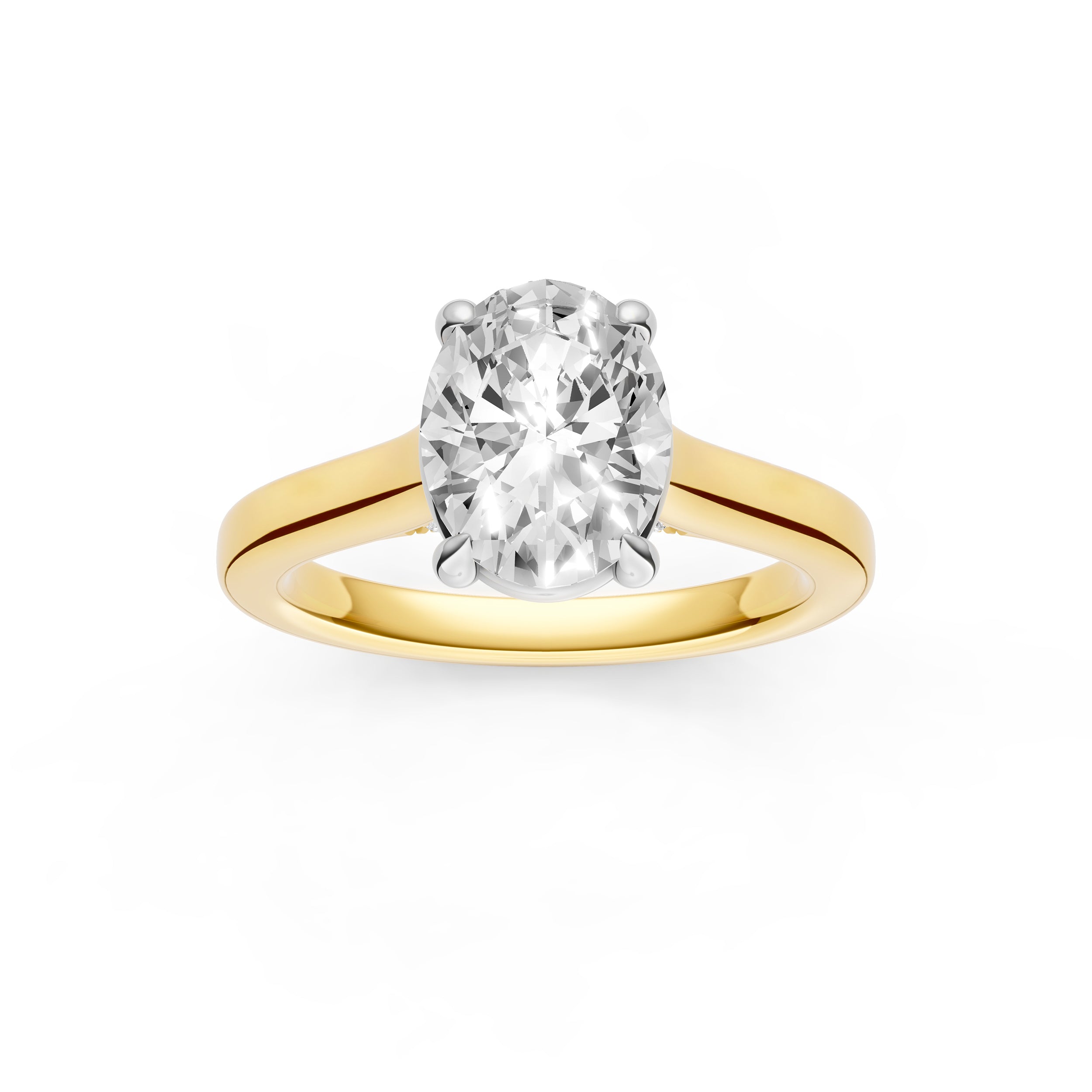 Diamond Accent Cathedral Basket Engagement Ring (Oval) Birmingham Jewelry Engagement Ring Birmingham Jewelry 