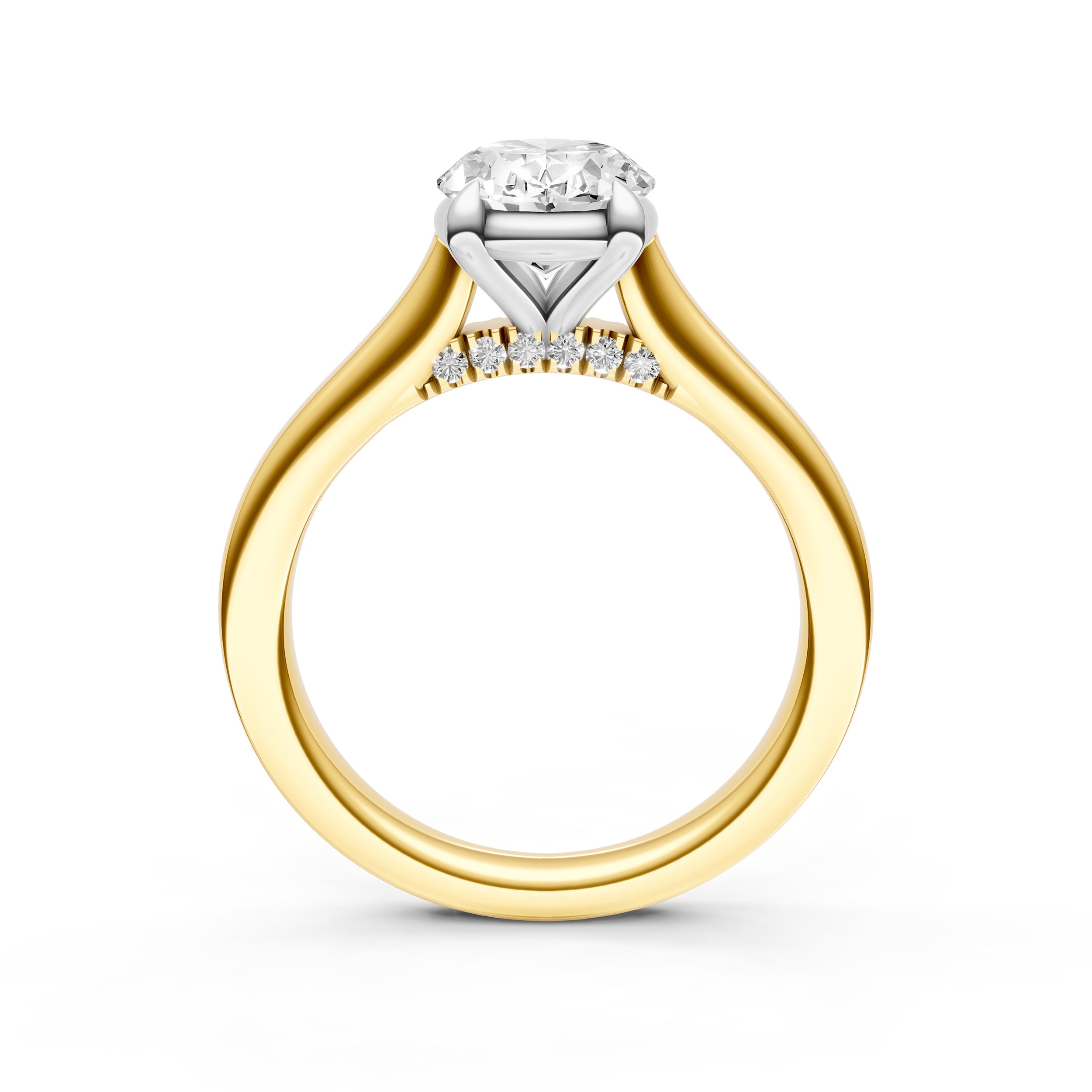 Diamond Accent Cathedral Basket Engagement Ring (Oval) Birmingham Jewelry Engagement Ring Birmingham Jewelry 
