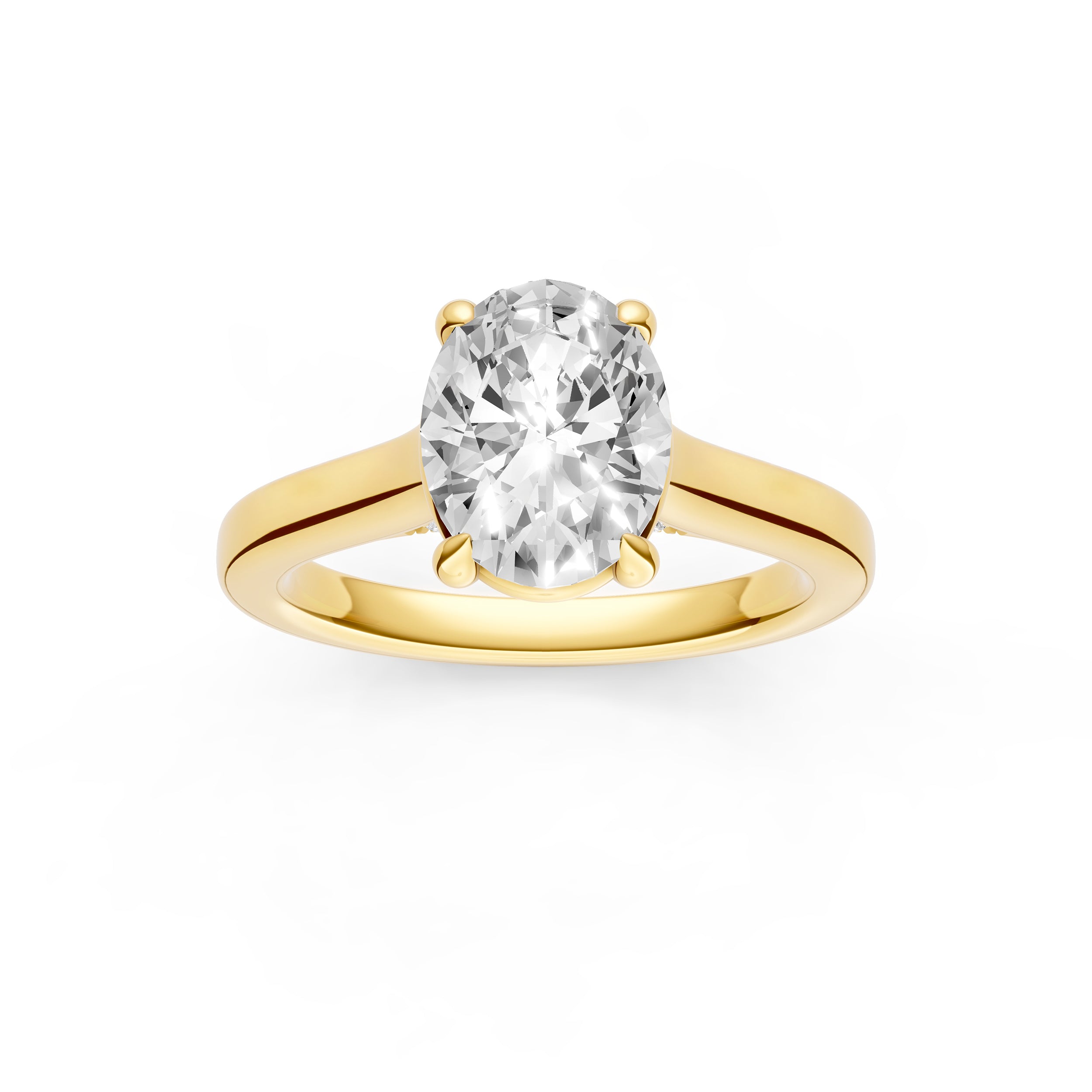 Diamond Accent Cathedral Basket Engagement Ring (Oval) Birmingham Jewelry Engagement Ring Birmingham Jewelry 