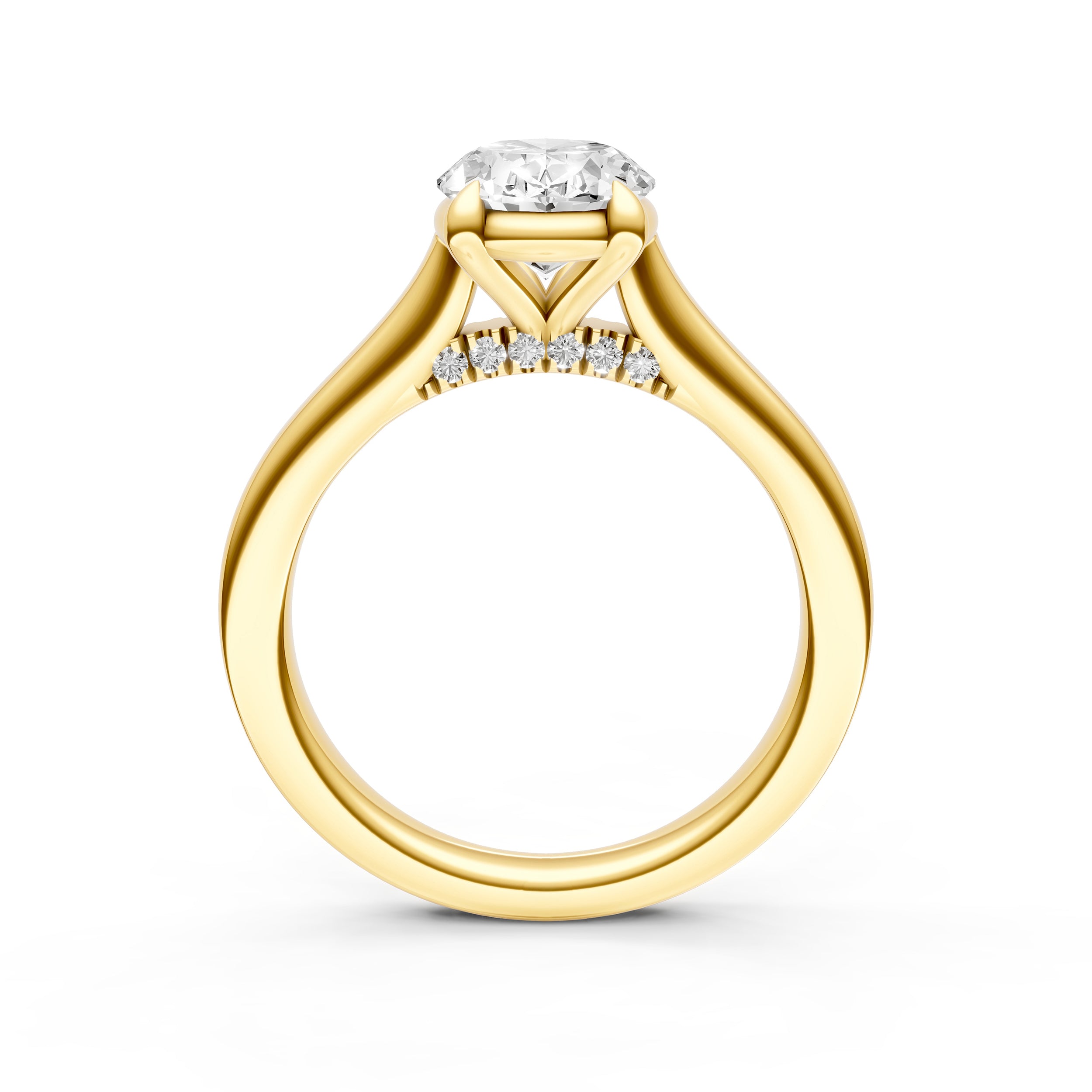 Diamond Accent Cathedral Basket Engagement Ring (Oval) Birmingham Jewelry Engagement Ring Birmingham Jewelry 