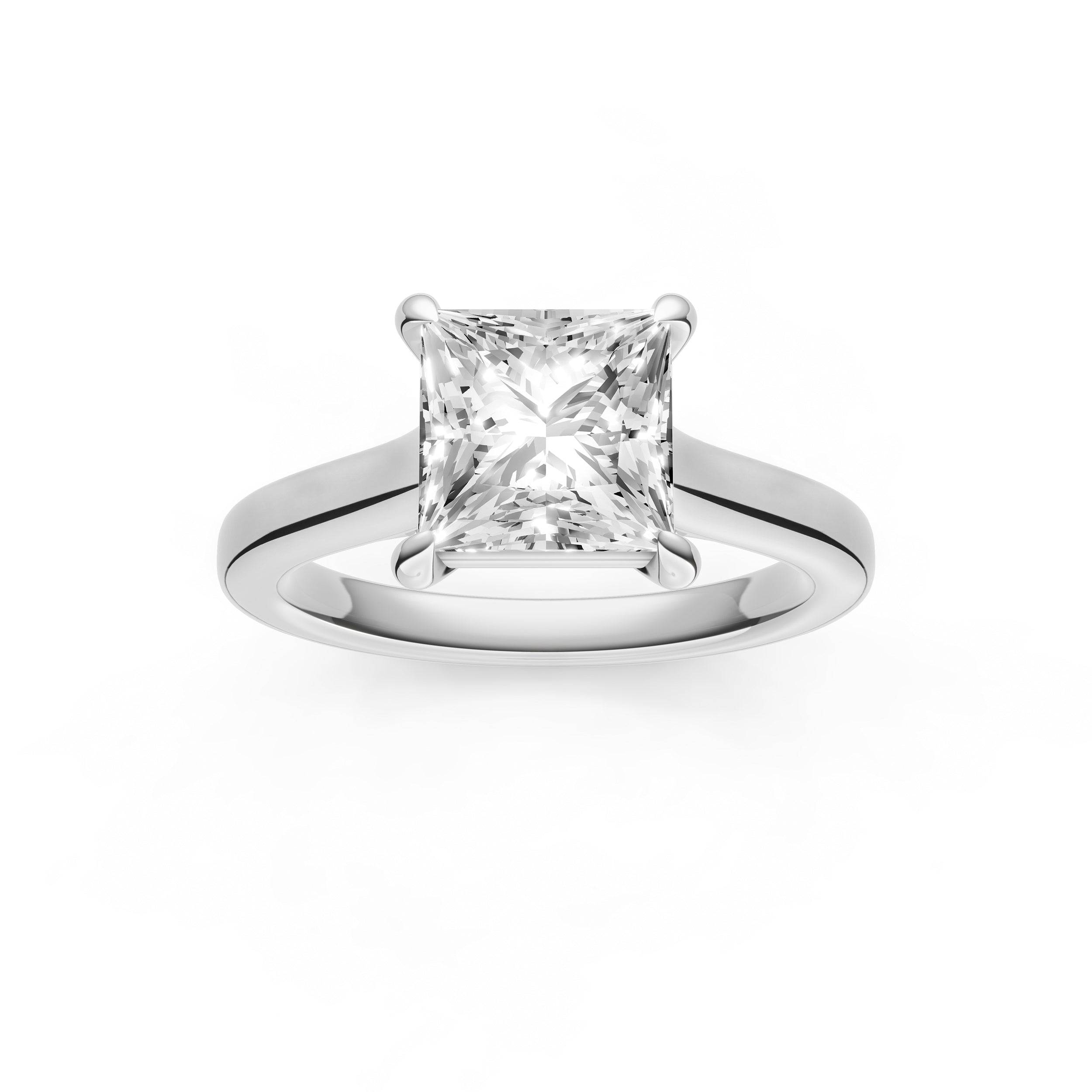 Diamond Accent Cathedral Basket Engagement Ring (Princess Cut) Birmingham Jewelry Engagement Ring Birmingham Jewelry 