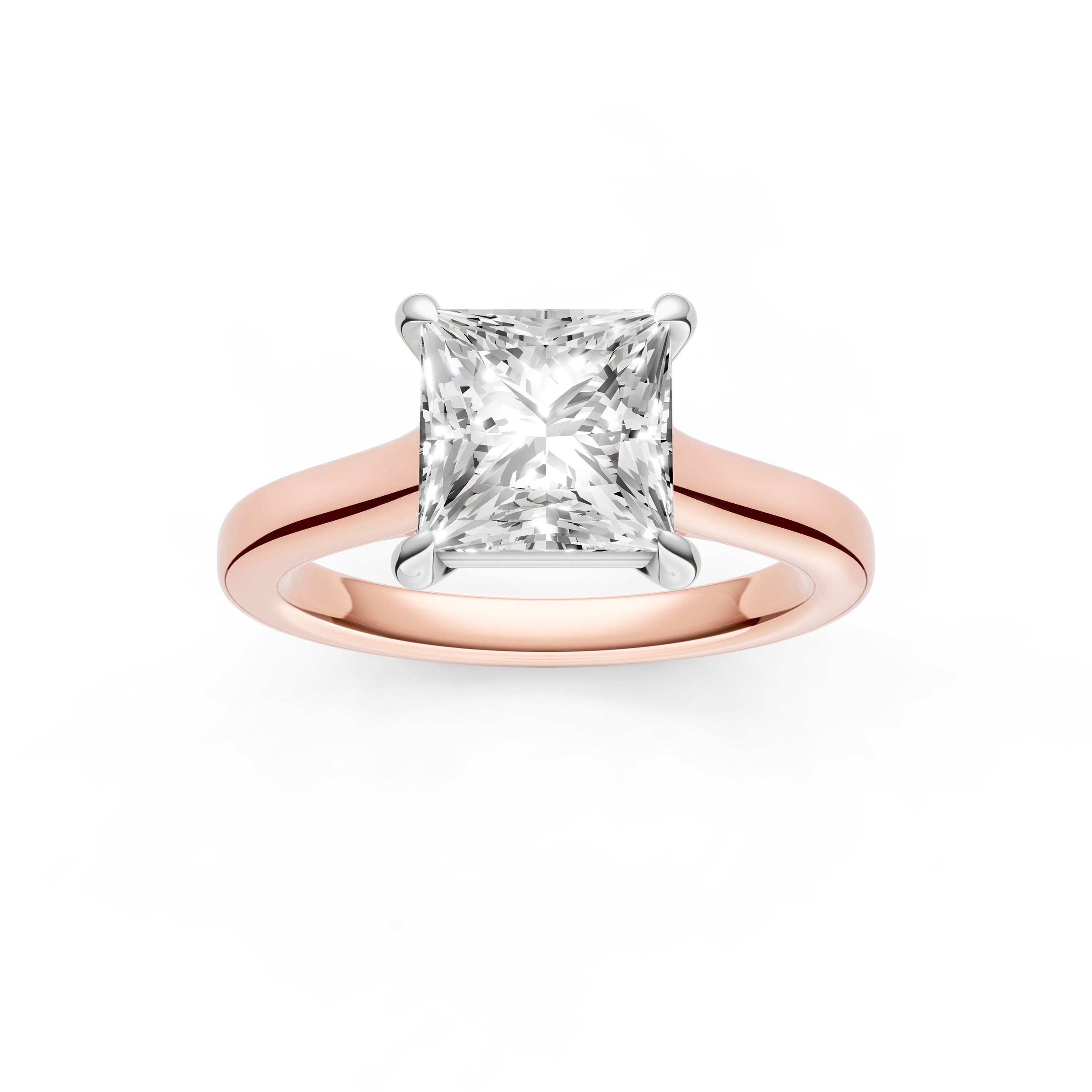 Diamond Accent Cathedral Basket Engagement Ring (Princess Cut) Birmingham Jewelry Engagement Ring Birmingham Jewelry 