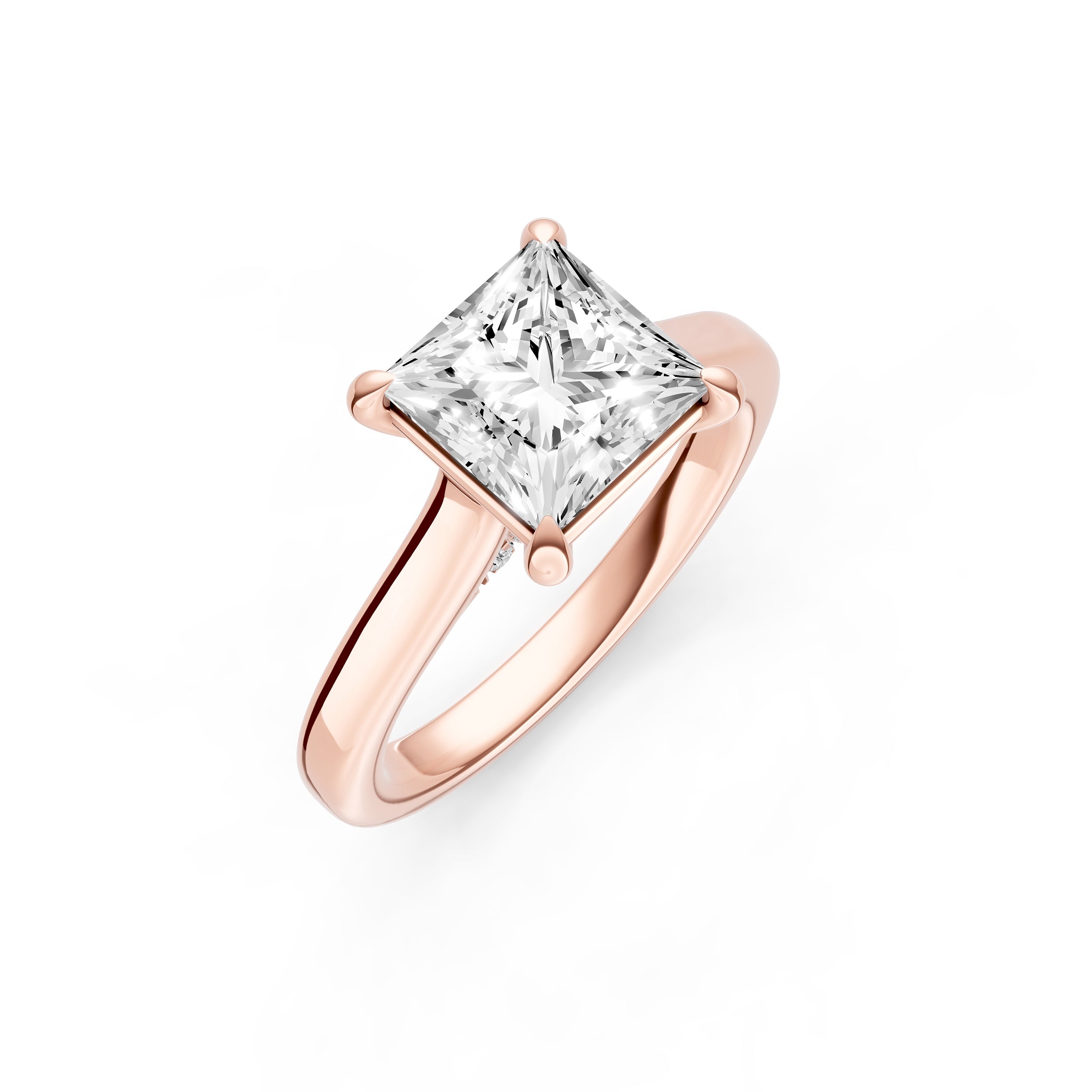 Diamond Accent Cathedral Basket Engagement Ring (Princess Cut) Birmingham Jewelry Engagement Ring Birmingham Jewelry 