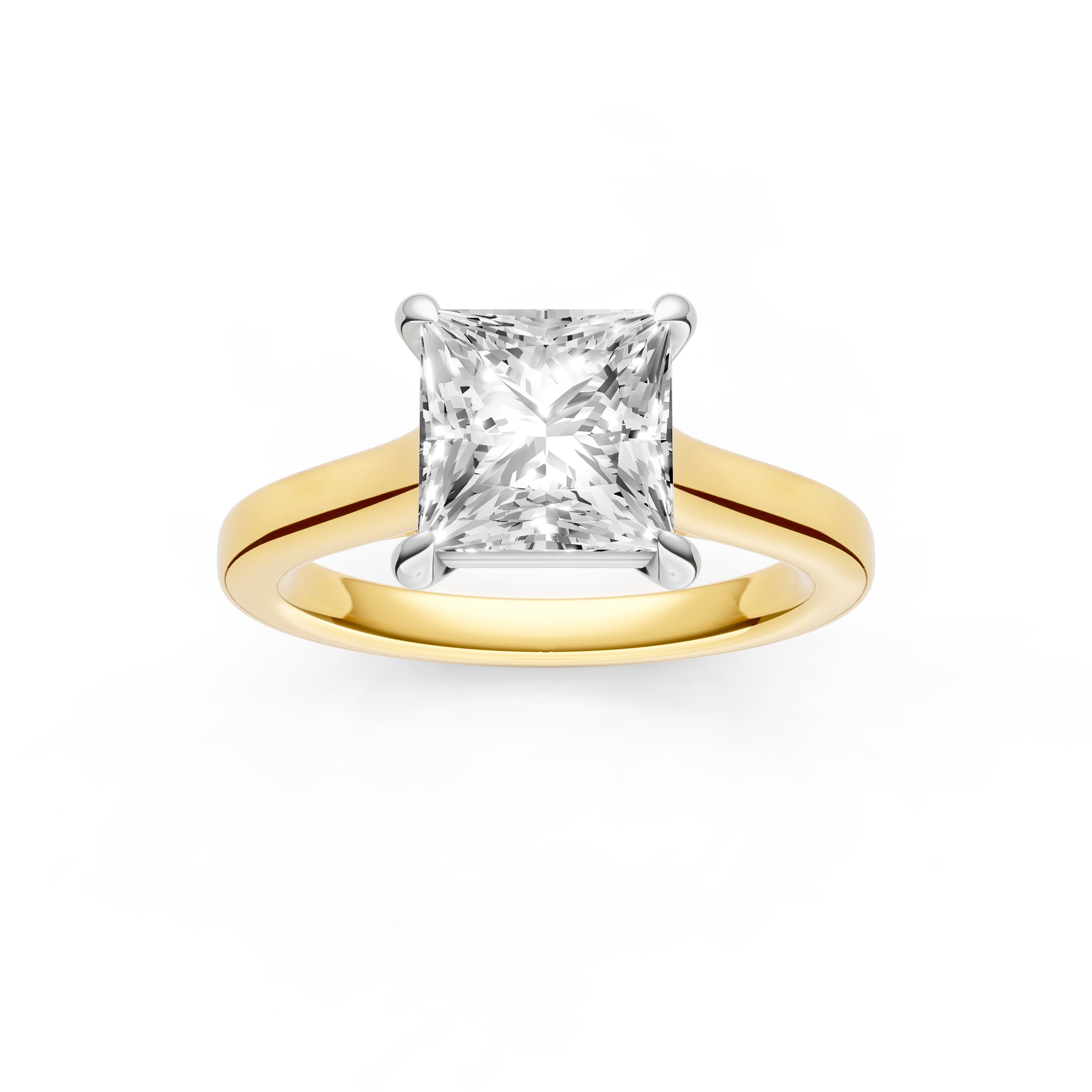 Diamond Accent Cathedral Basket Engagement Ring (Princess Cut) Birmingham Jewelry Engagement Ring Birmingham Jewelry 