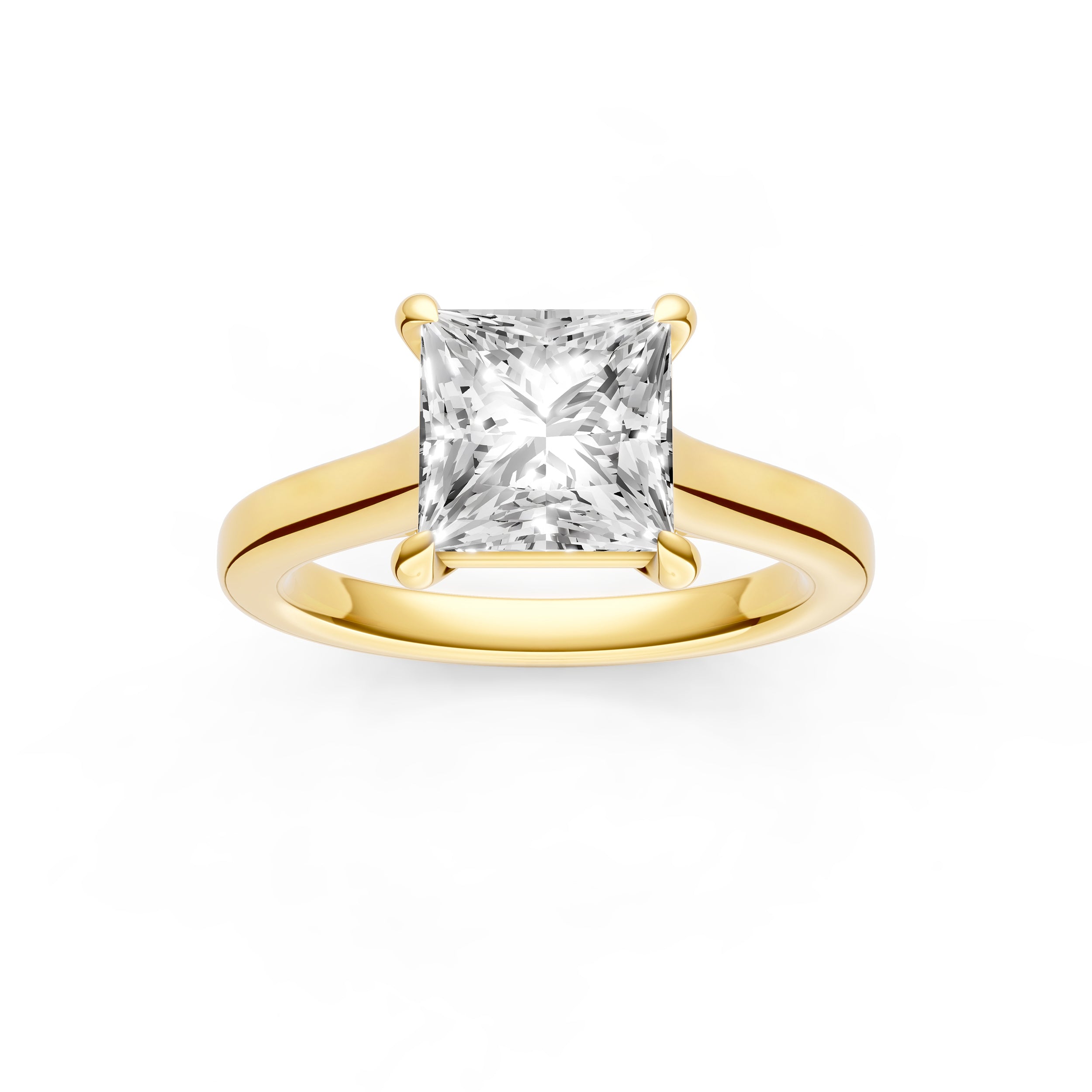 Diamond Accent Cathedral Basket Engagement Ring (Princess Cut) Birmingham Jewelry Engagement Ring Birmingham Jewelry 