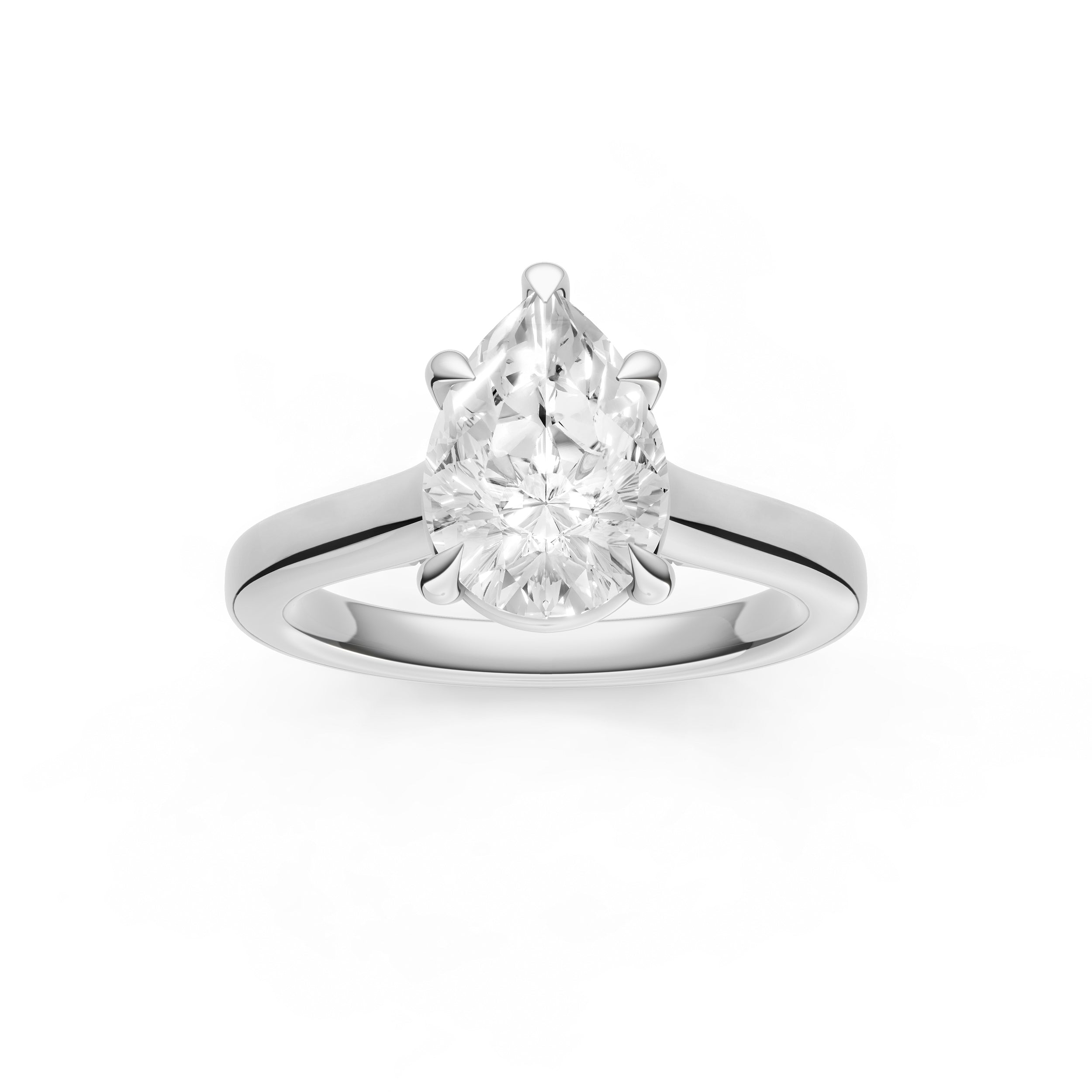 Diamond Accent Cathedral Basket Engagement Ring (Pear Shape) Birmingham Jewelry Engagement Ring Birmingham Jewelry 